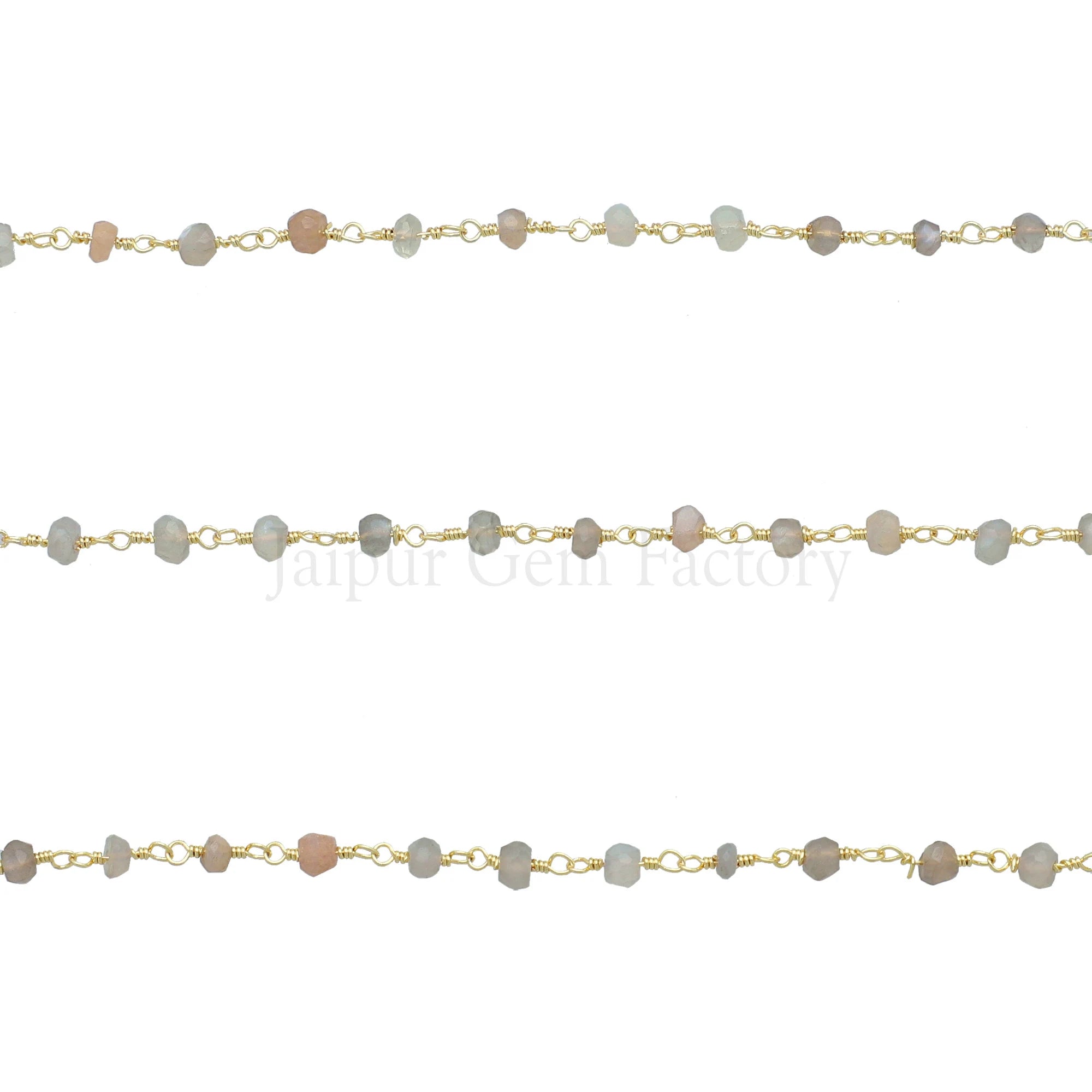 Jewelry chain with moonstone gemstones
