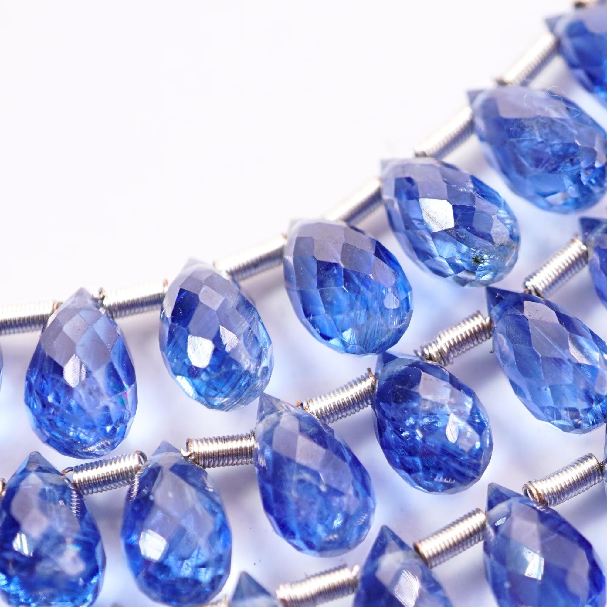 Kyanite Faceted Drop Shape Gemstone Beads For Jewelry Making