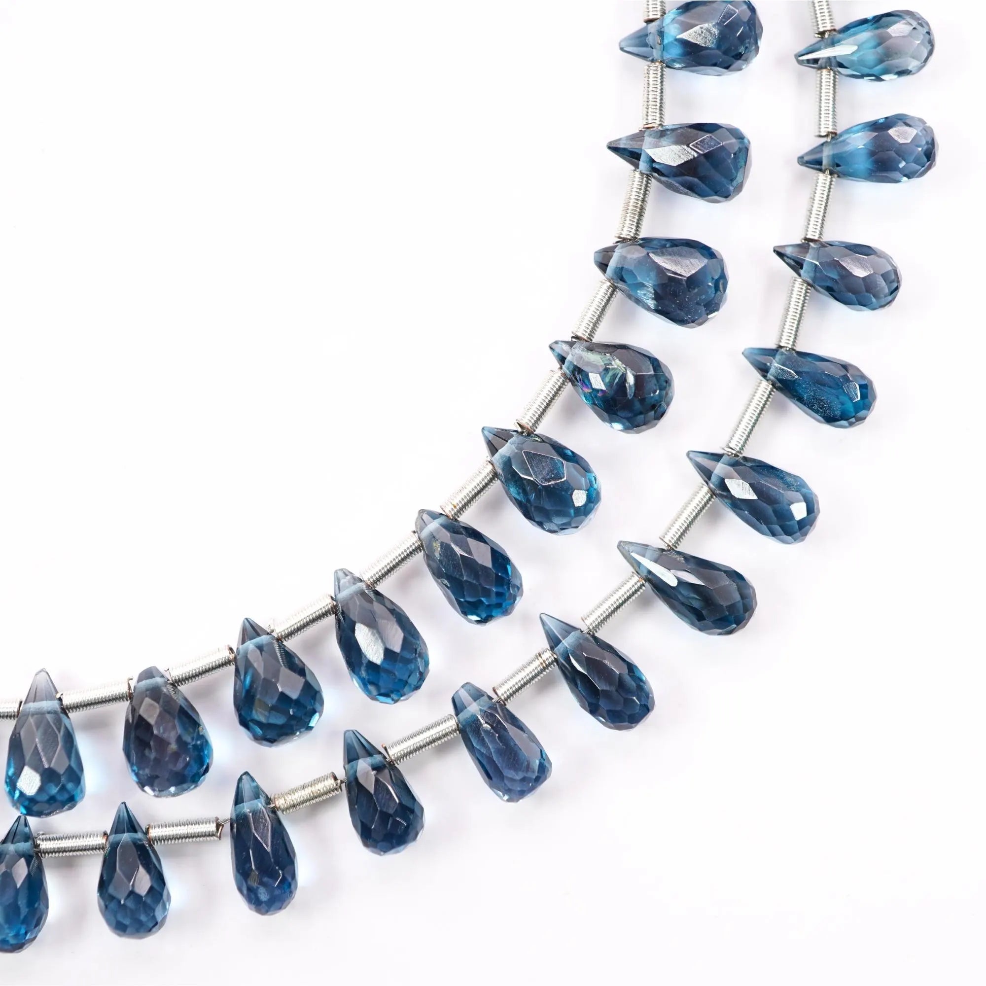 Kyanite Faceted Drop Shape Gemstone Beads Strand
