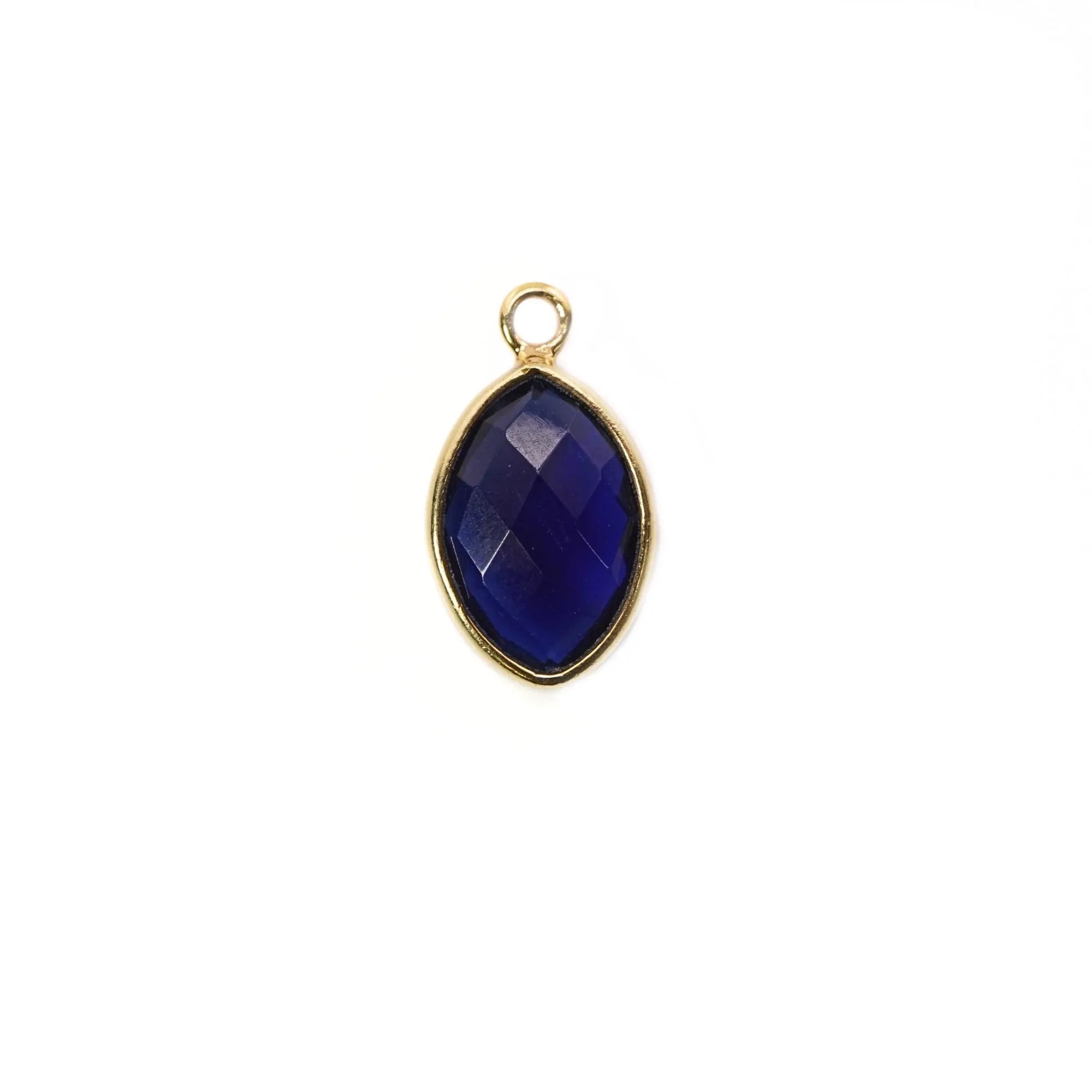 Kyanite Marquise Shape Gemstone Gold Plated Sterling Silver Bezel Charm Pendant