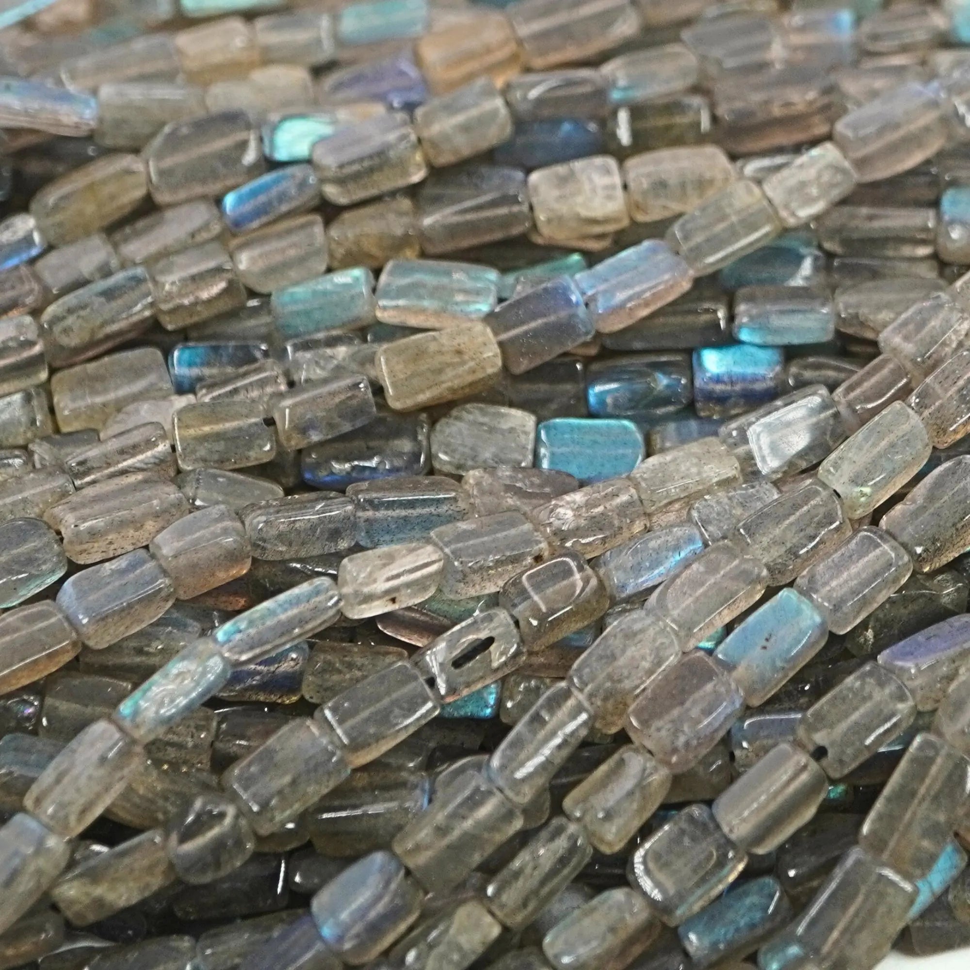 Labradorite Blue Fire Rectangle Shape Gemstone 15 inches Strand Beads