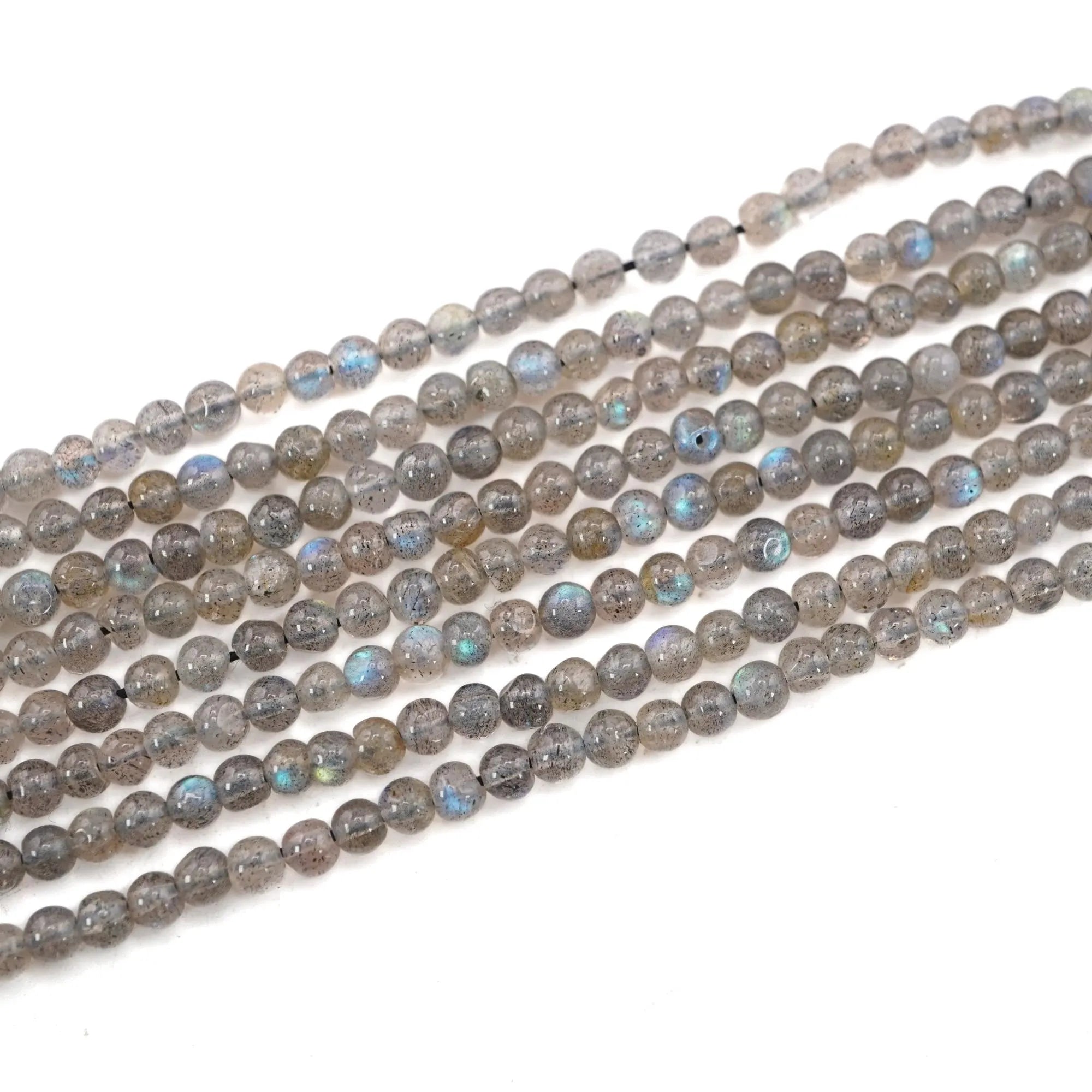 Labradorite Blue Fire Smooth Round Shape Gemstone Strand Beads