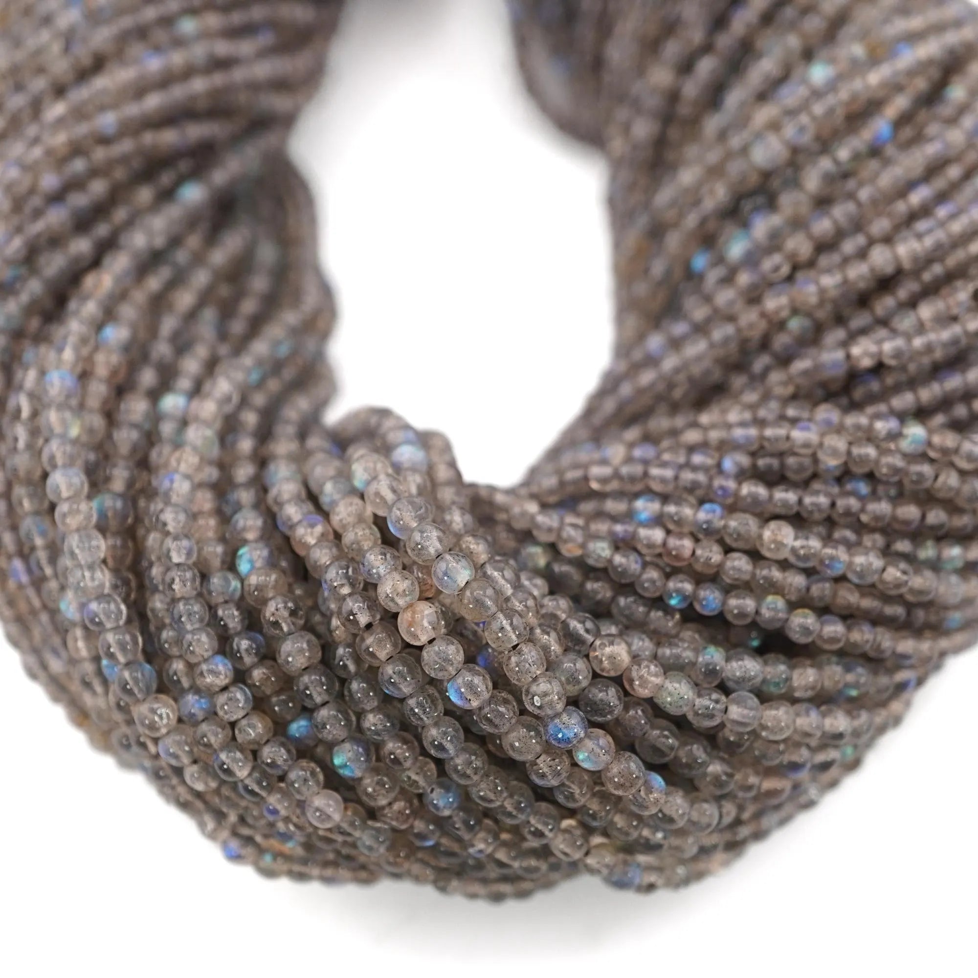 Labradorite Blue Fire Smooth Round Shape Gemstone Strand Beads
