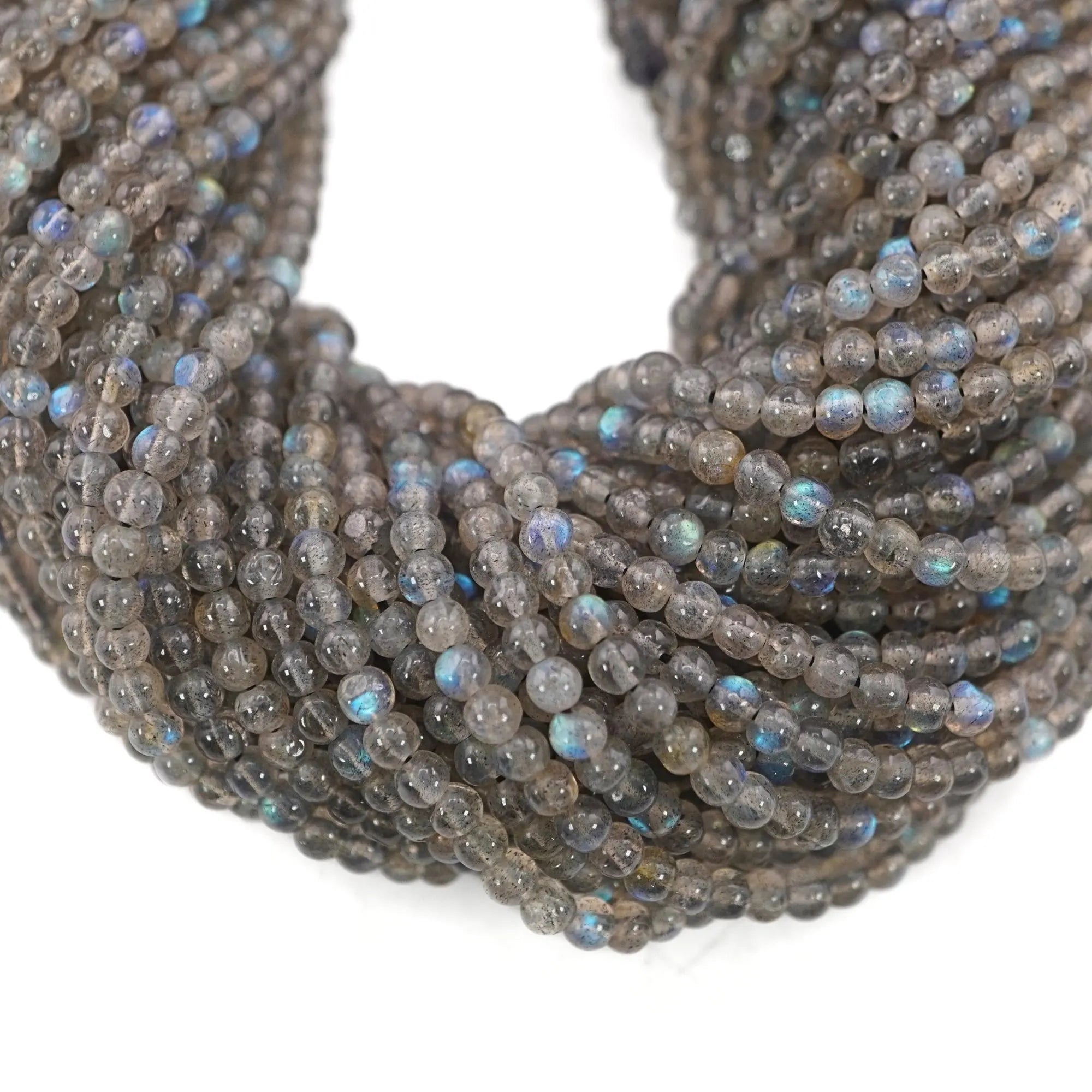 Labradorite Blue Fire Smooth Round Shape Gemstone Strand Beads