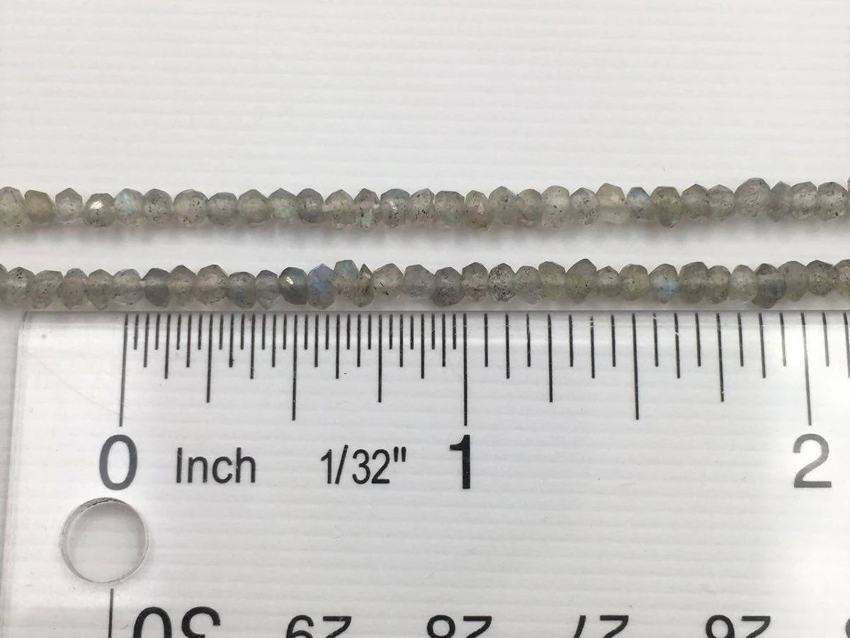 Labradorite Faceted Rondelles Shape Gemstone Strand Beads
