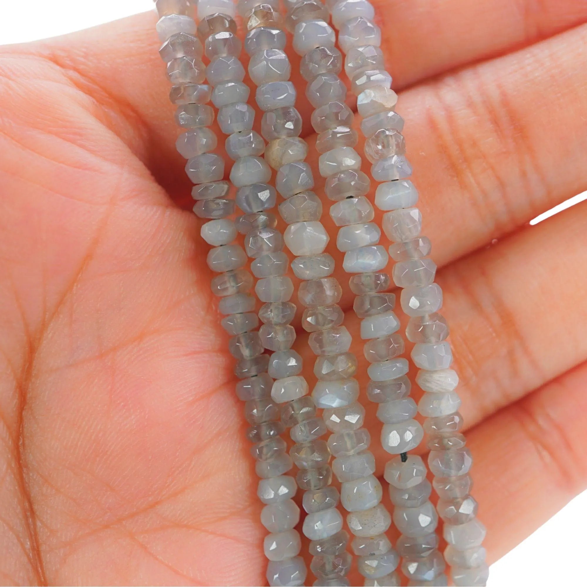 Labradorite Rondelle Shape Gemstone Strand Beads