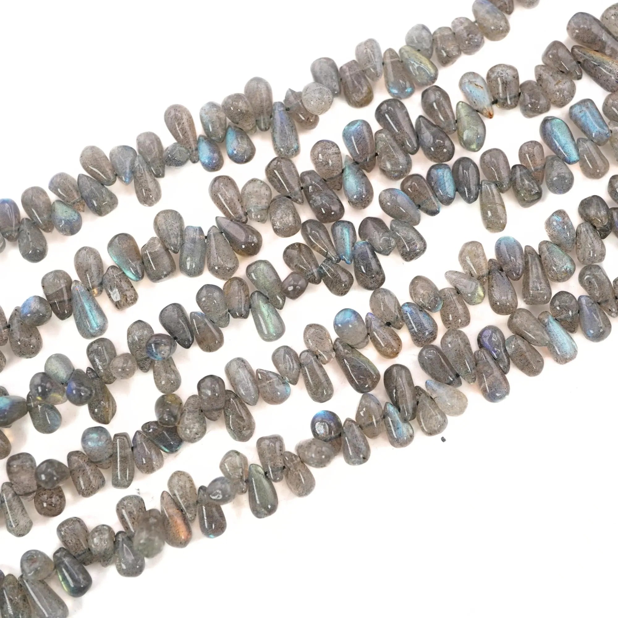 Labradorite Smooth Teardrop Shape Gemstone Strand Beads