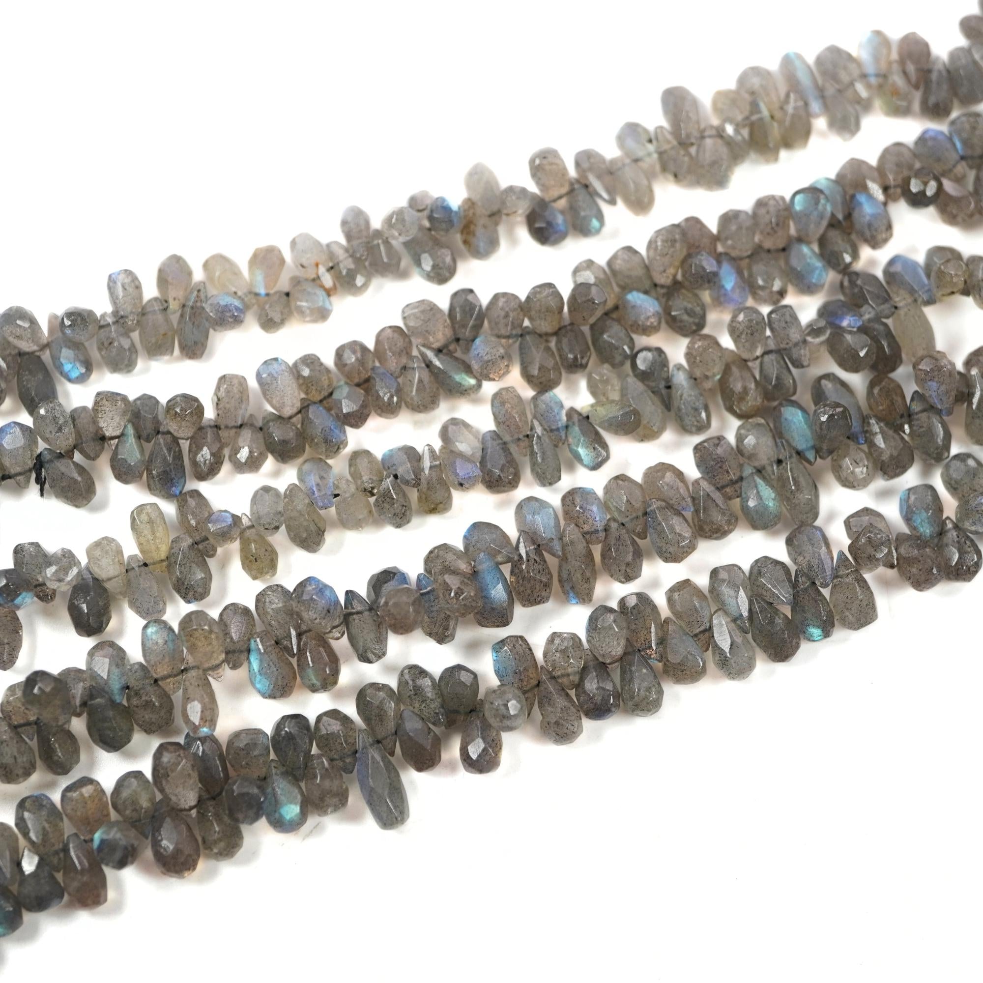 Labradorite Smooth Teardrop Shape Gemstone Strand Beads