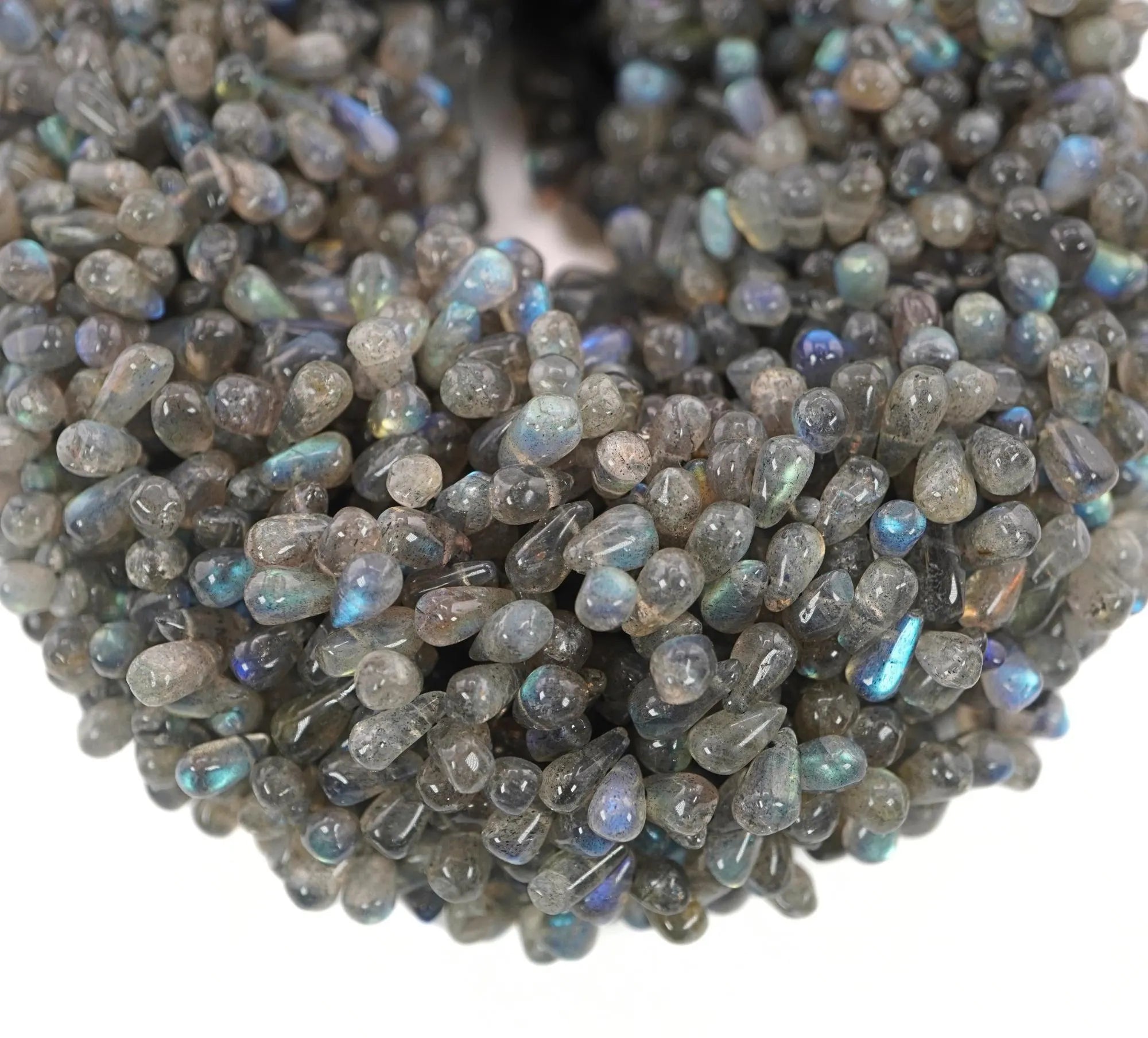 Labradorite Smooth Teardrop Shape Gemstone Strand Beads