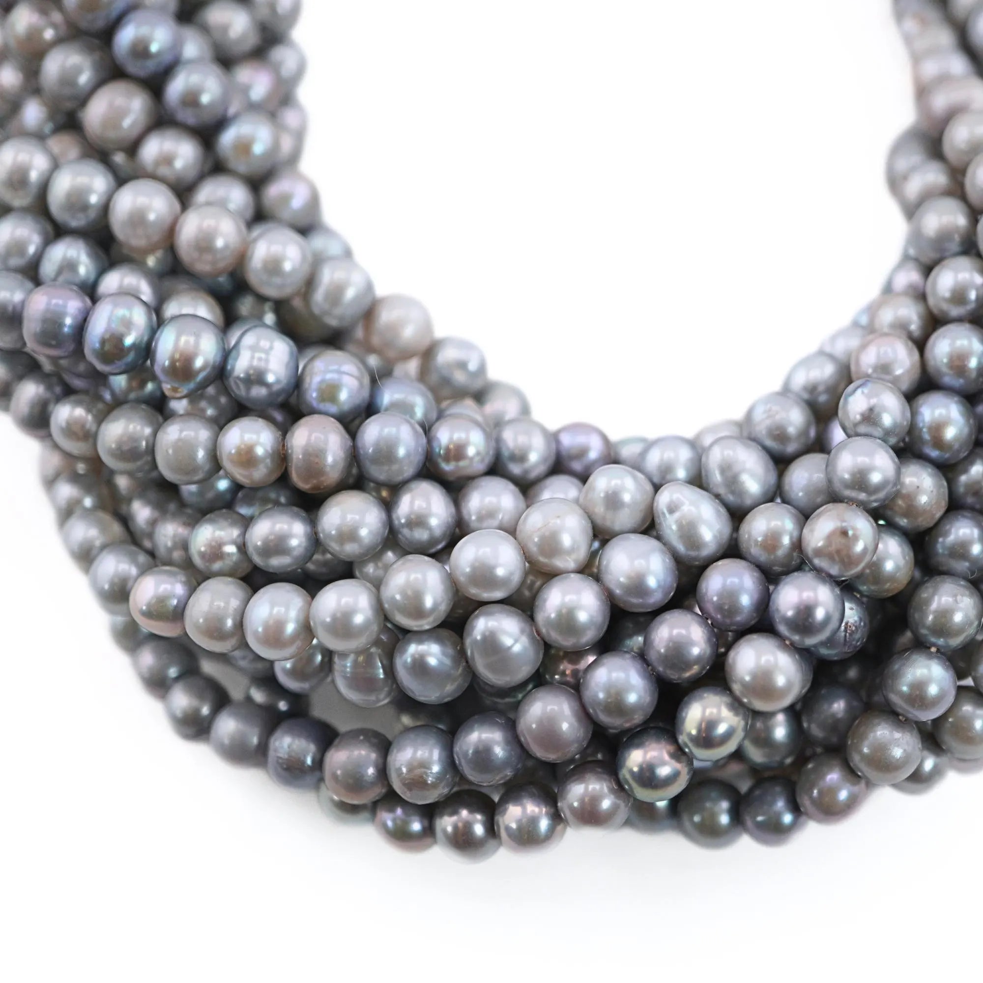 Light aqua blue potato pearls strand