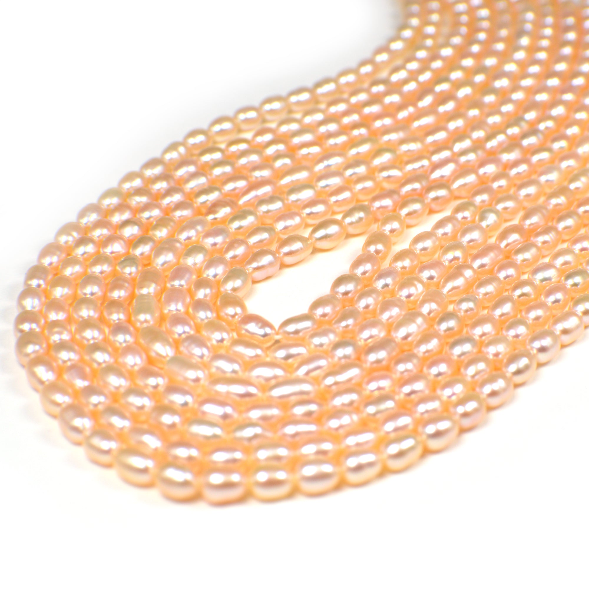 Light peach freshwater pearls