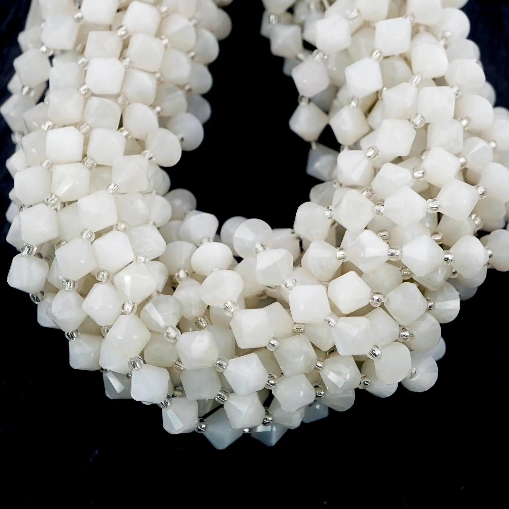 Moonstone Cone Gemstone Strand Beads