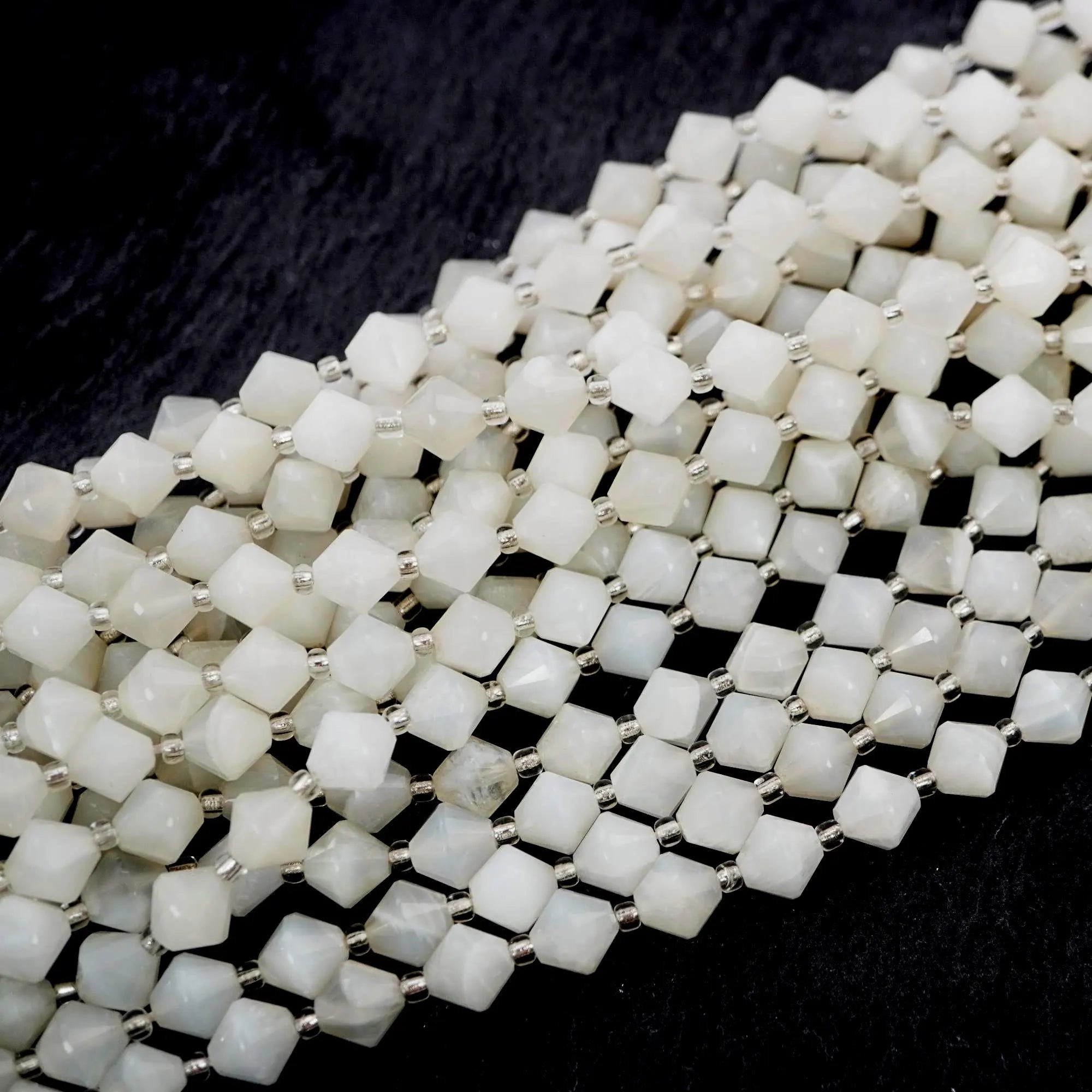 Moonstone Cone Gemstone Strand Beads