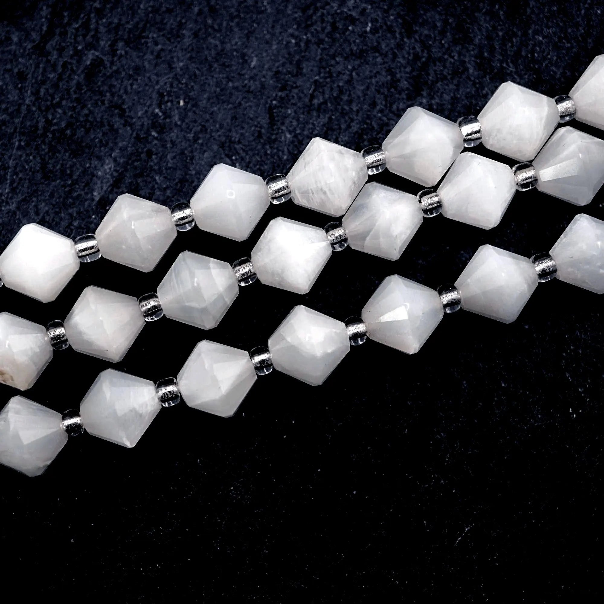 Moonstone Cone Gemstone Strand Beads