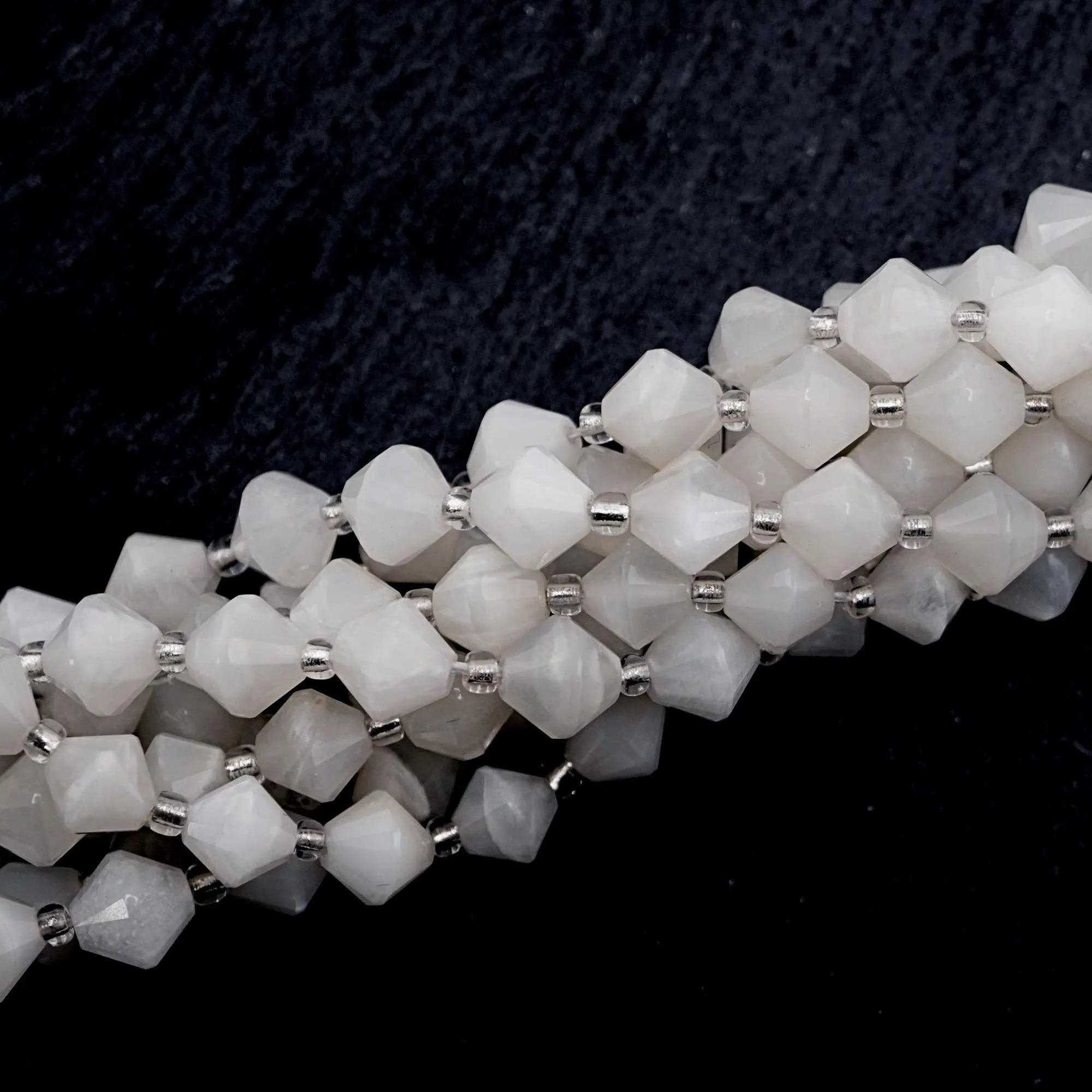 Moonstone Cone Gemstone Strand Beads