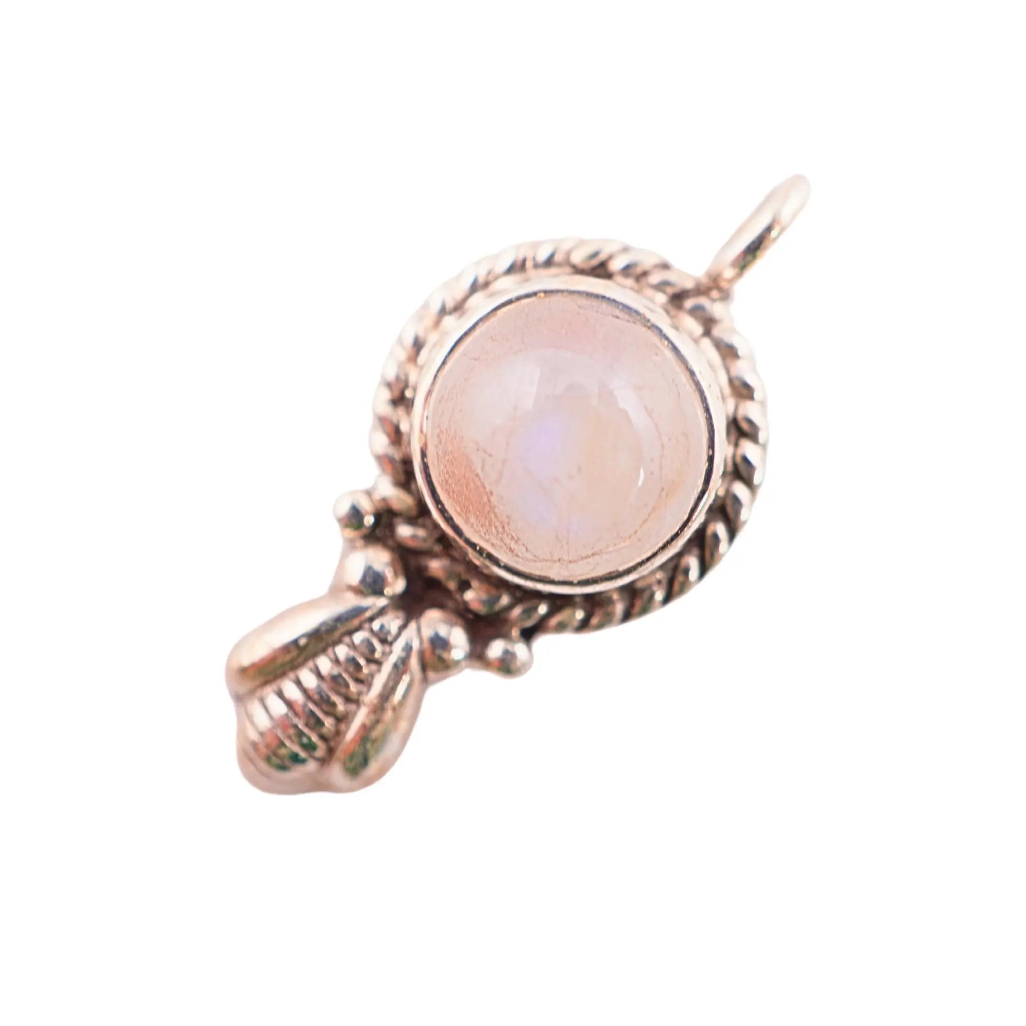 Moonstone pendant in oxidized sterling silver