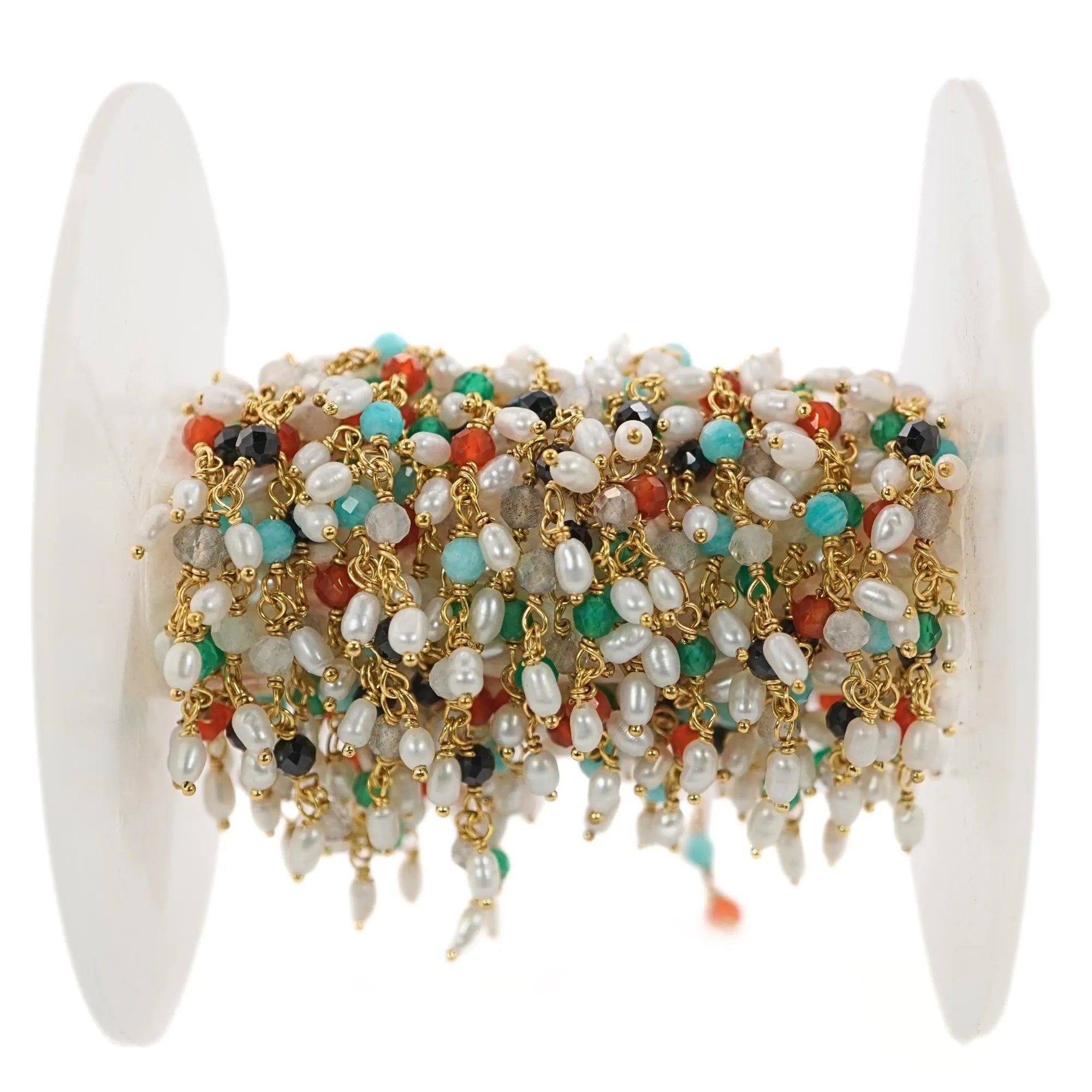 Multi gemstone rosary chain