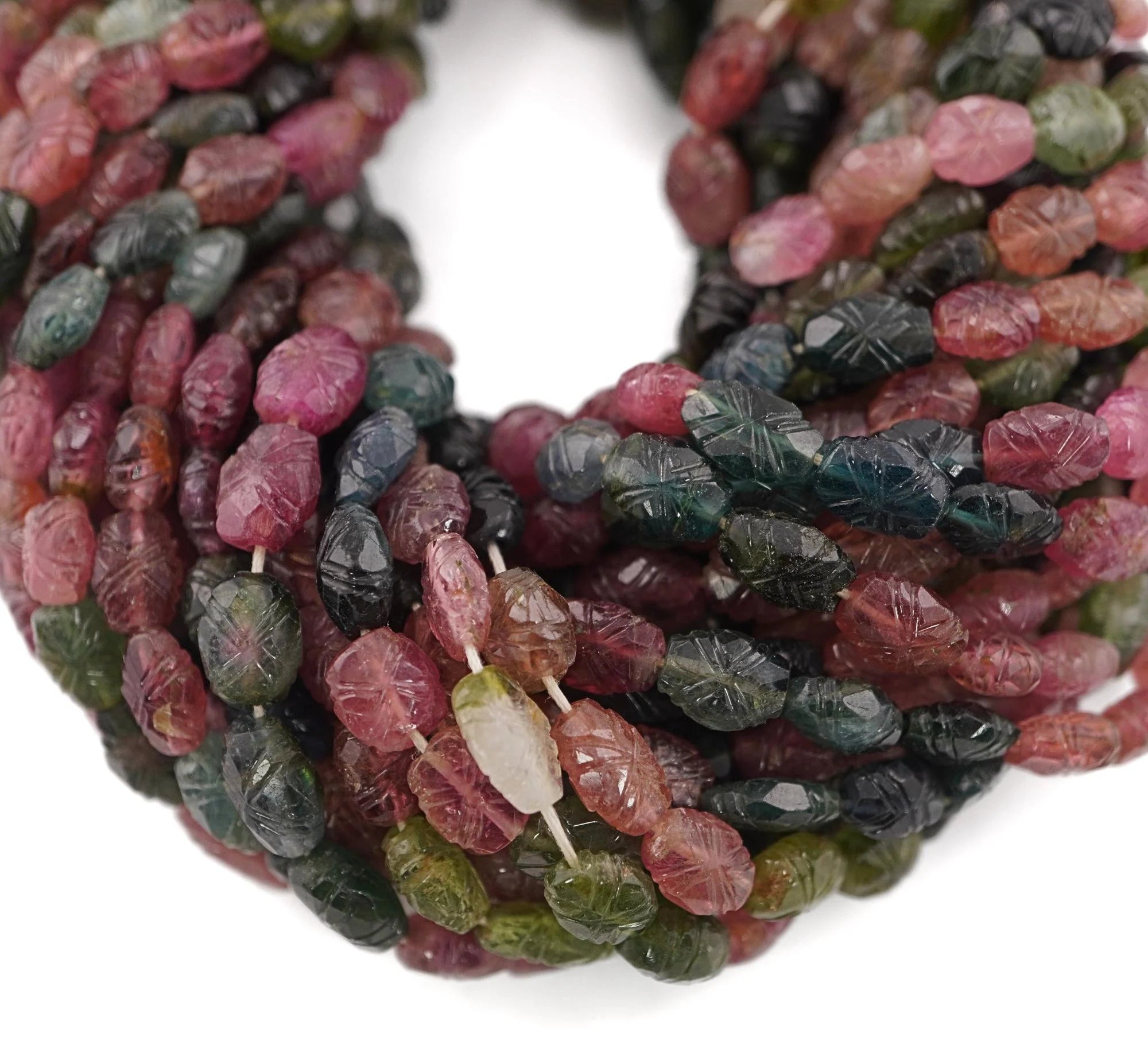 Multicolor Tourmaline Oval Shape Gemstone Strand Beads