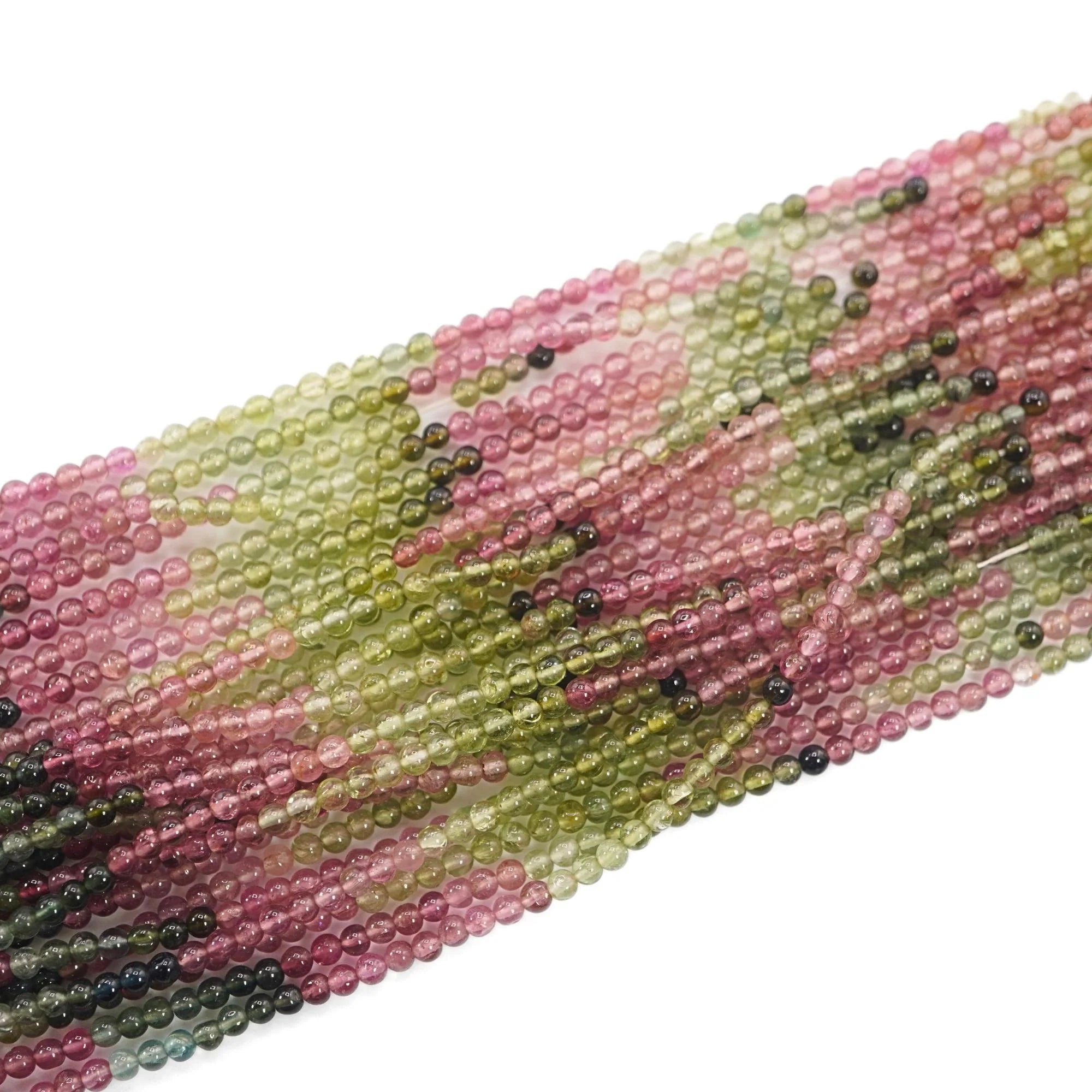 Multicolor Tourmaline Smooth Round Shape Gemstone 15 inches Strand Beads