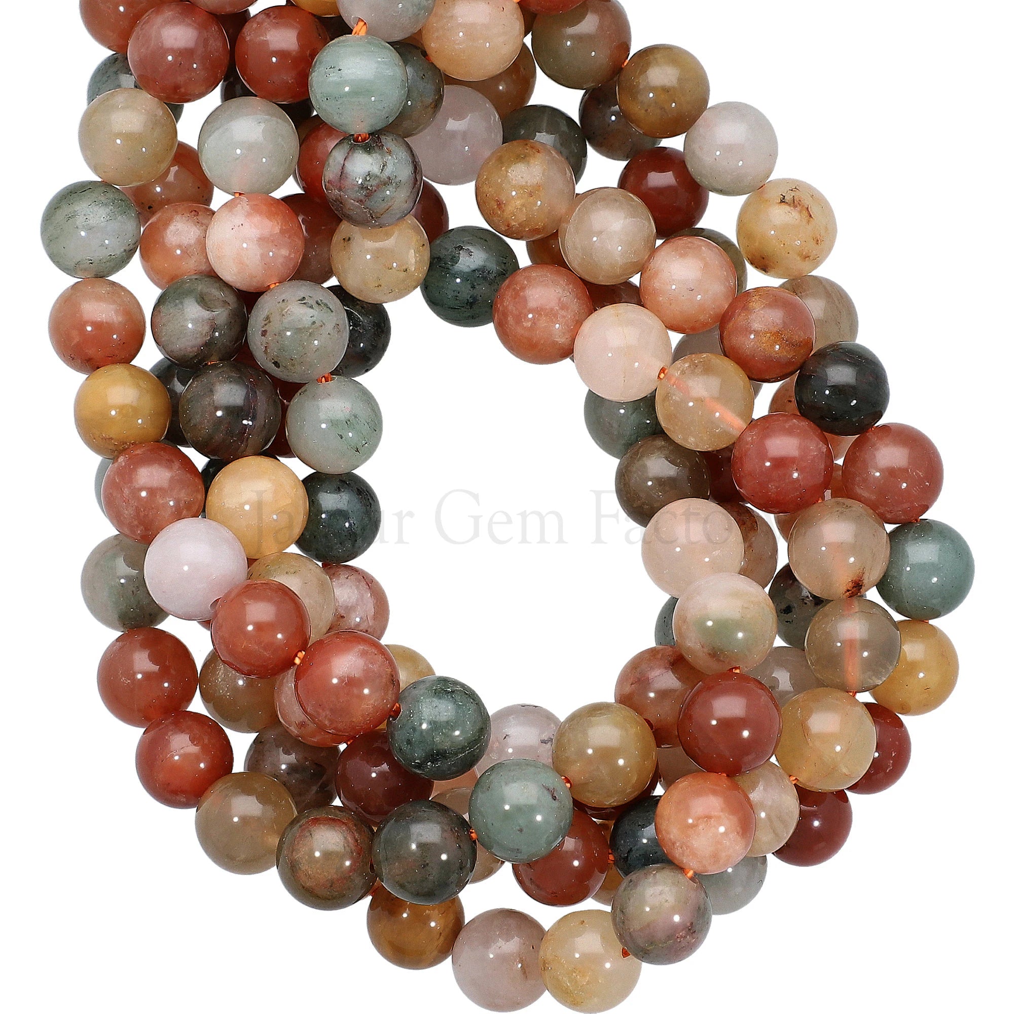 Multicolor Brown Quartz Beads Strand