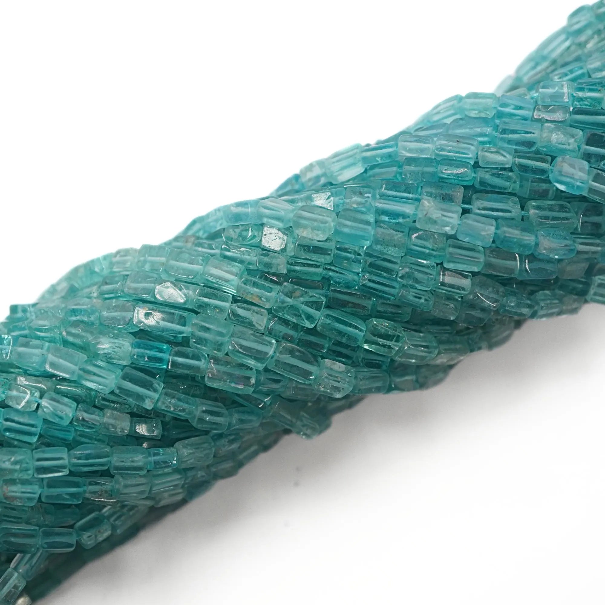 Natural Apatite Rectangle Shape Gemstone Strand Beads