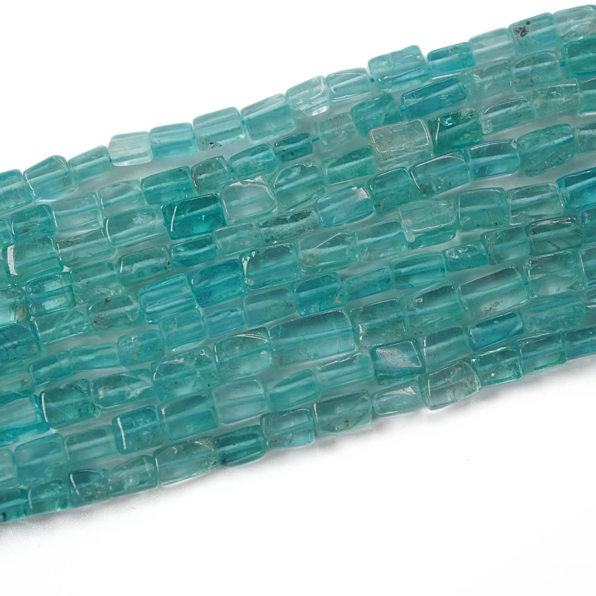 Natural Apatite Rectangle Shape Gemstone Strand Beads