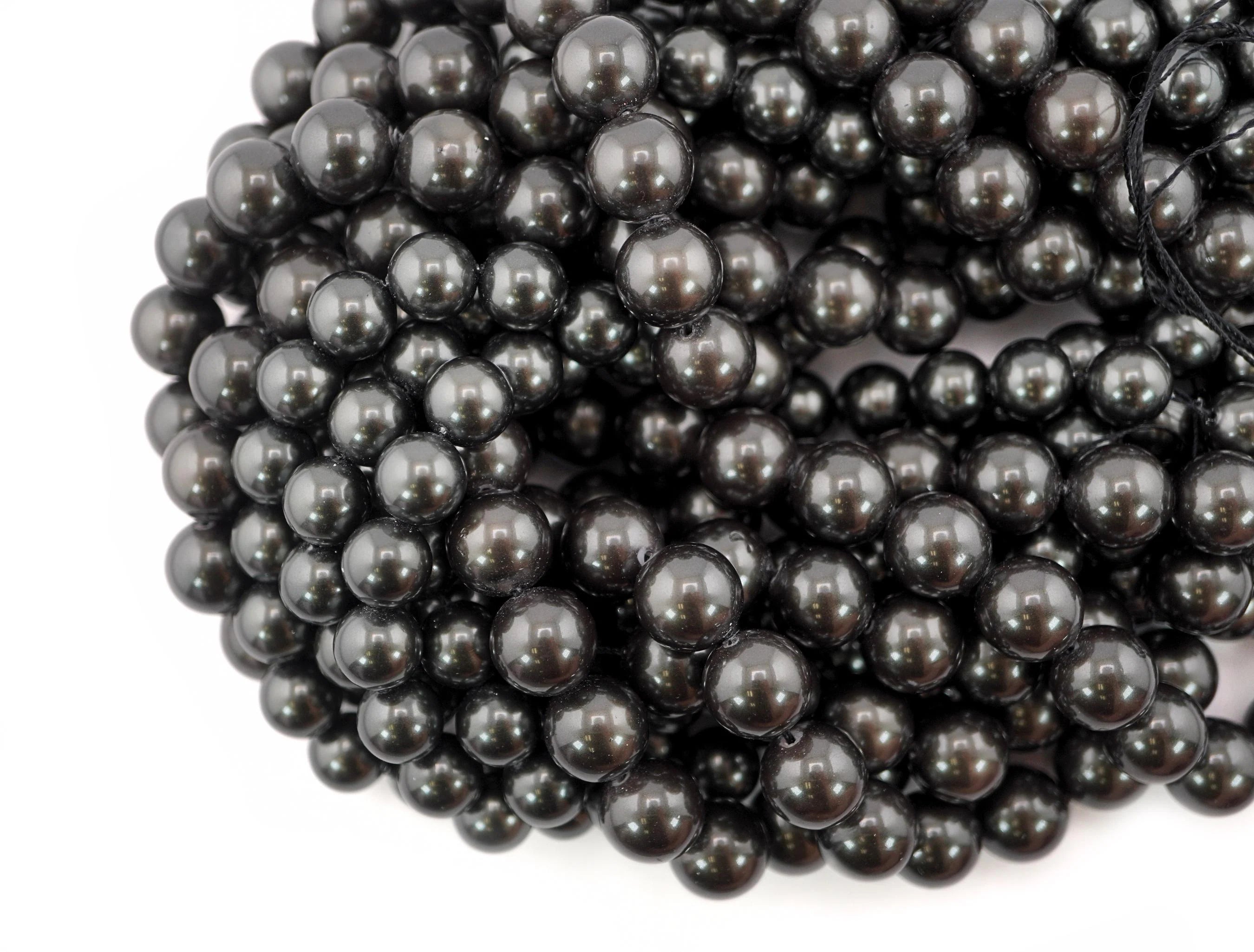 Natural Black Tourmaline Round Beads Strand