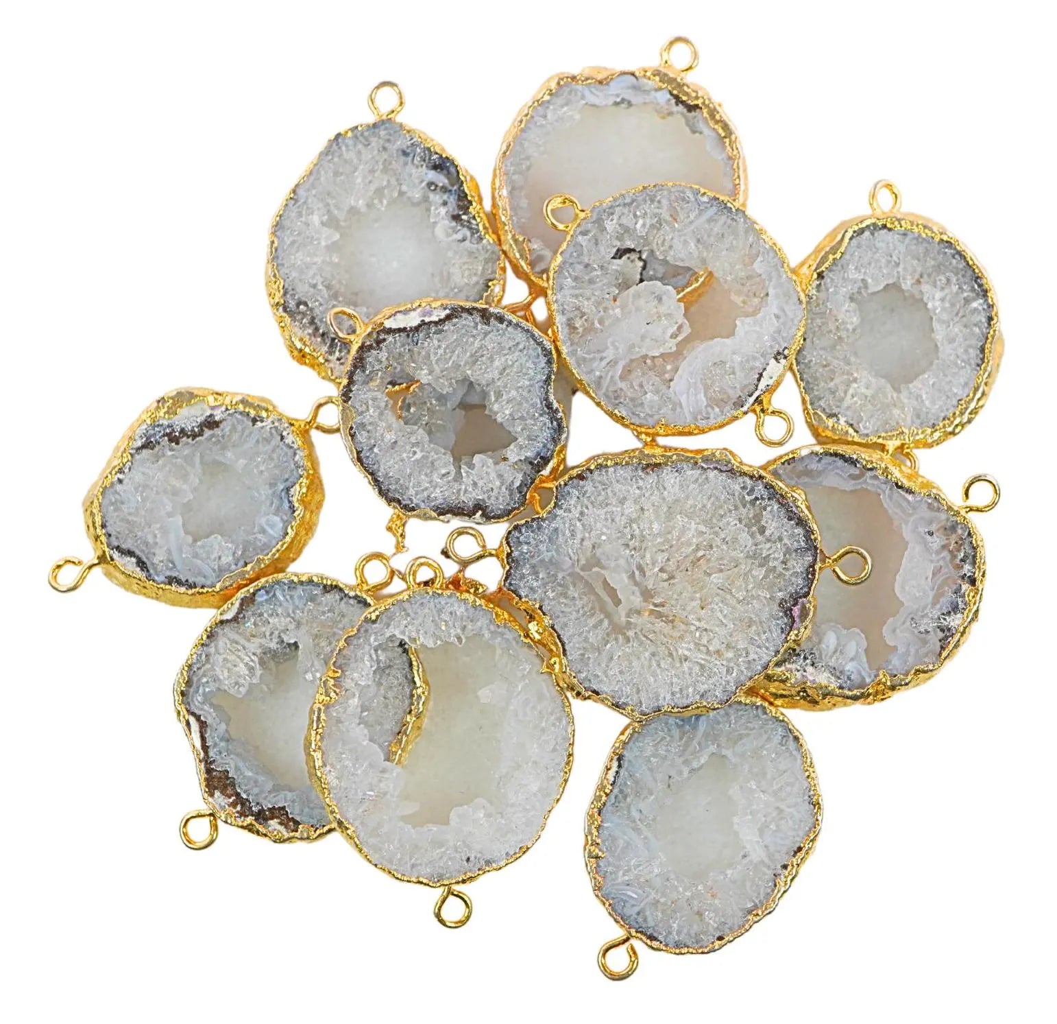 Natural Solar Quartz Round Charm