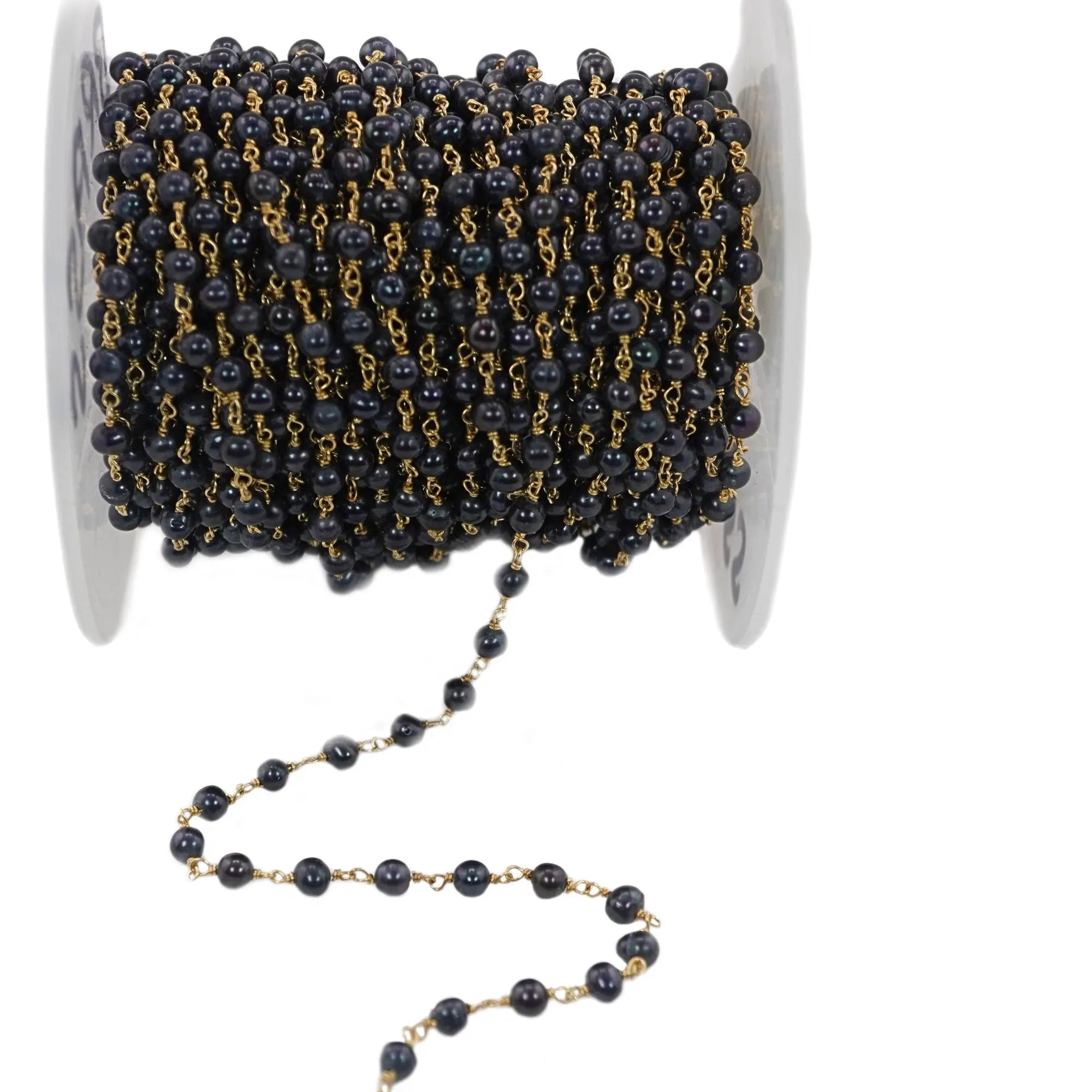 Natural black pearls 4.5mm wire wrapped