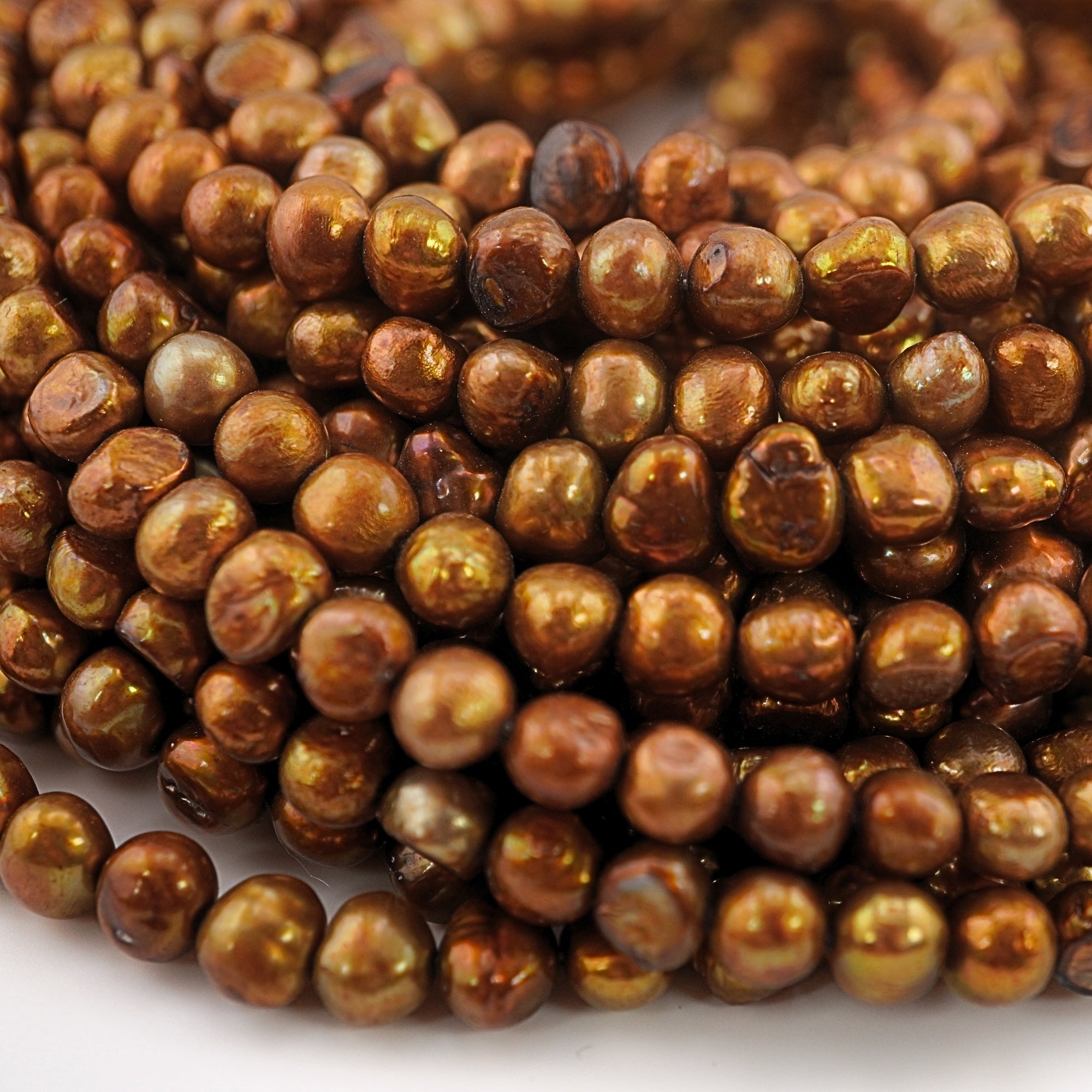 Natural golden potato pearls