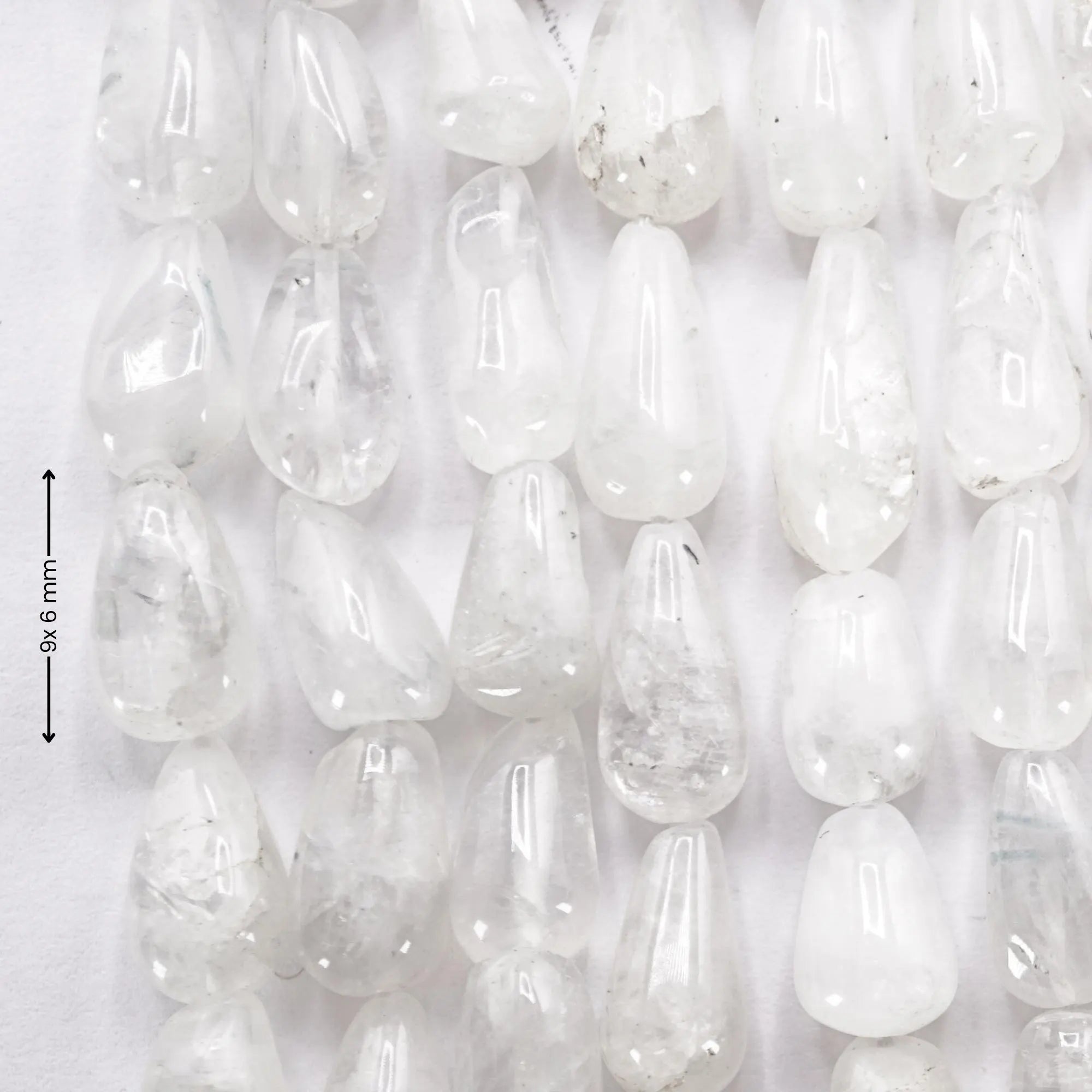 Natural moonstone gemstone smooth teardrop beads