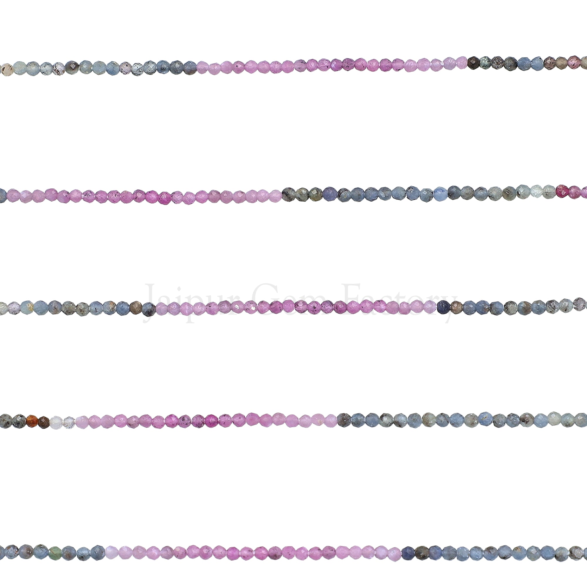 Natural multi color sapphire faceted round beads