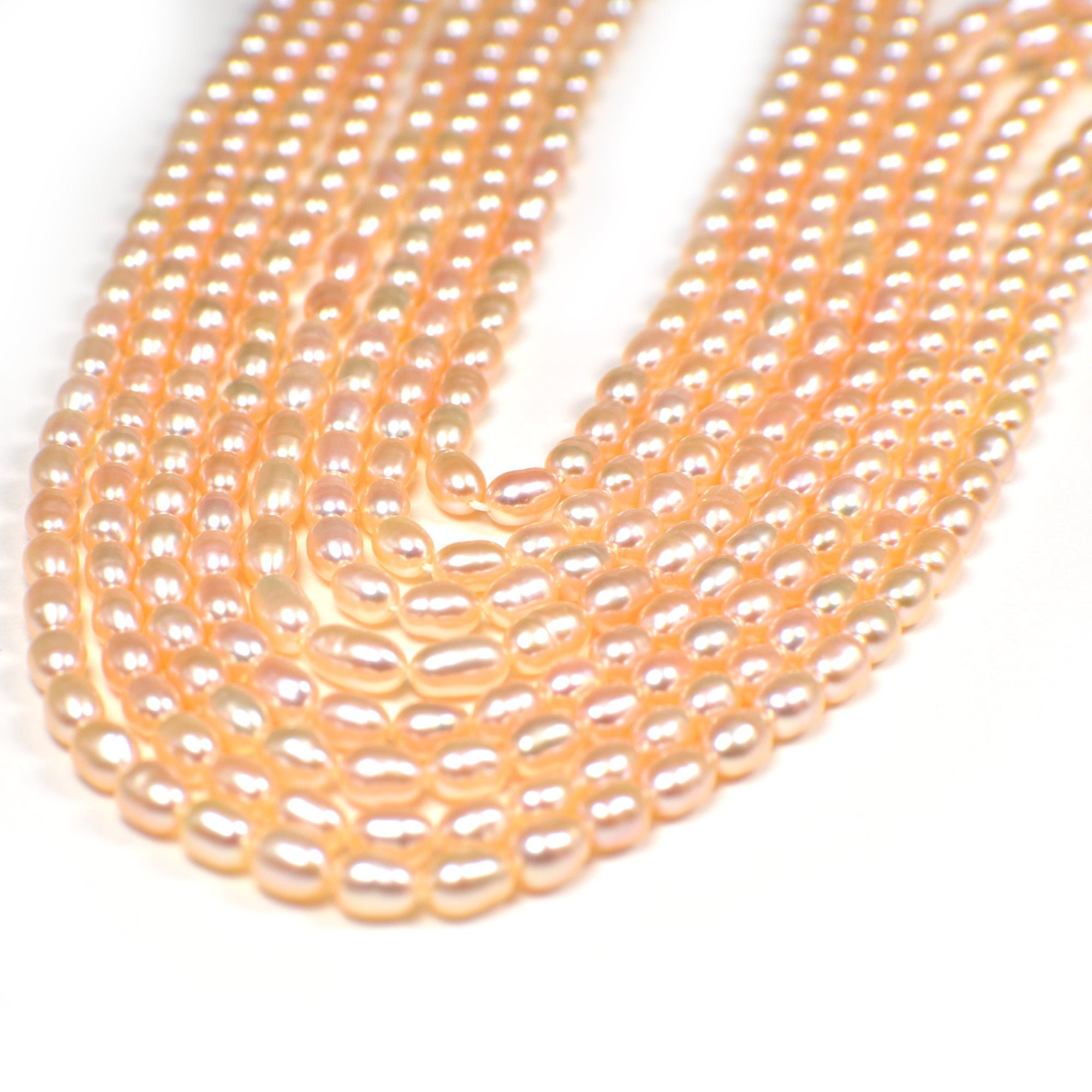 Natural peach rice pearls