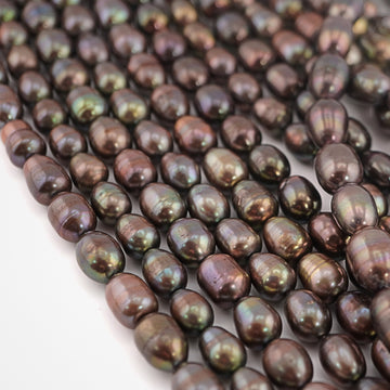 Natural pearl beads oval shape