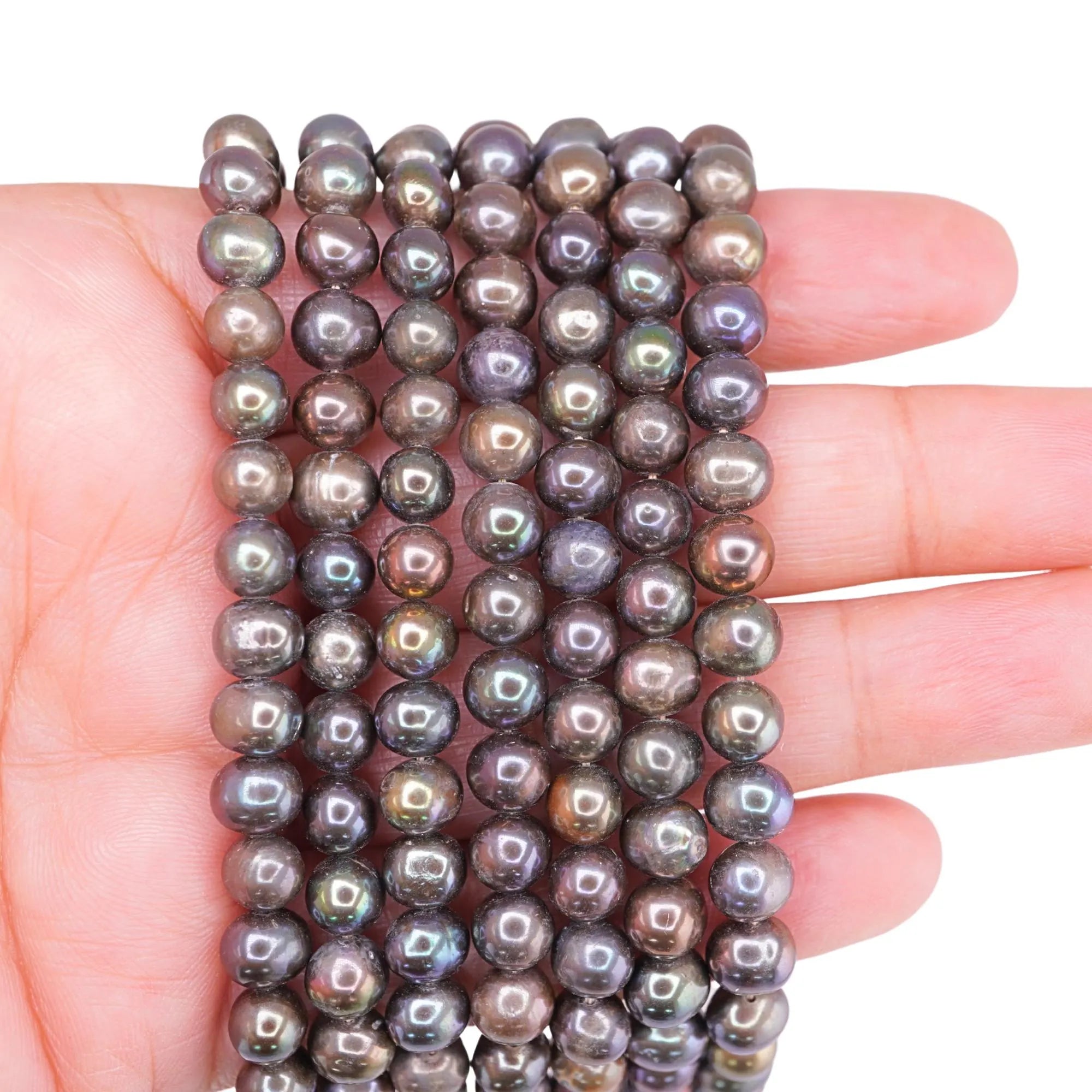 Near Round Peacock Freshwater Pearl