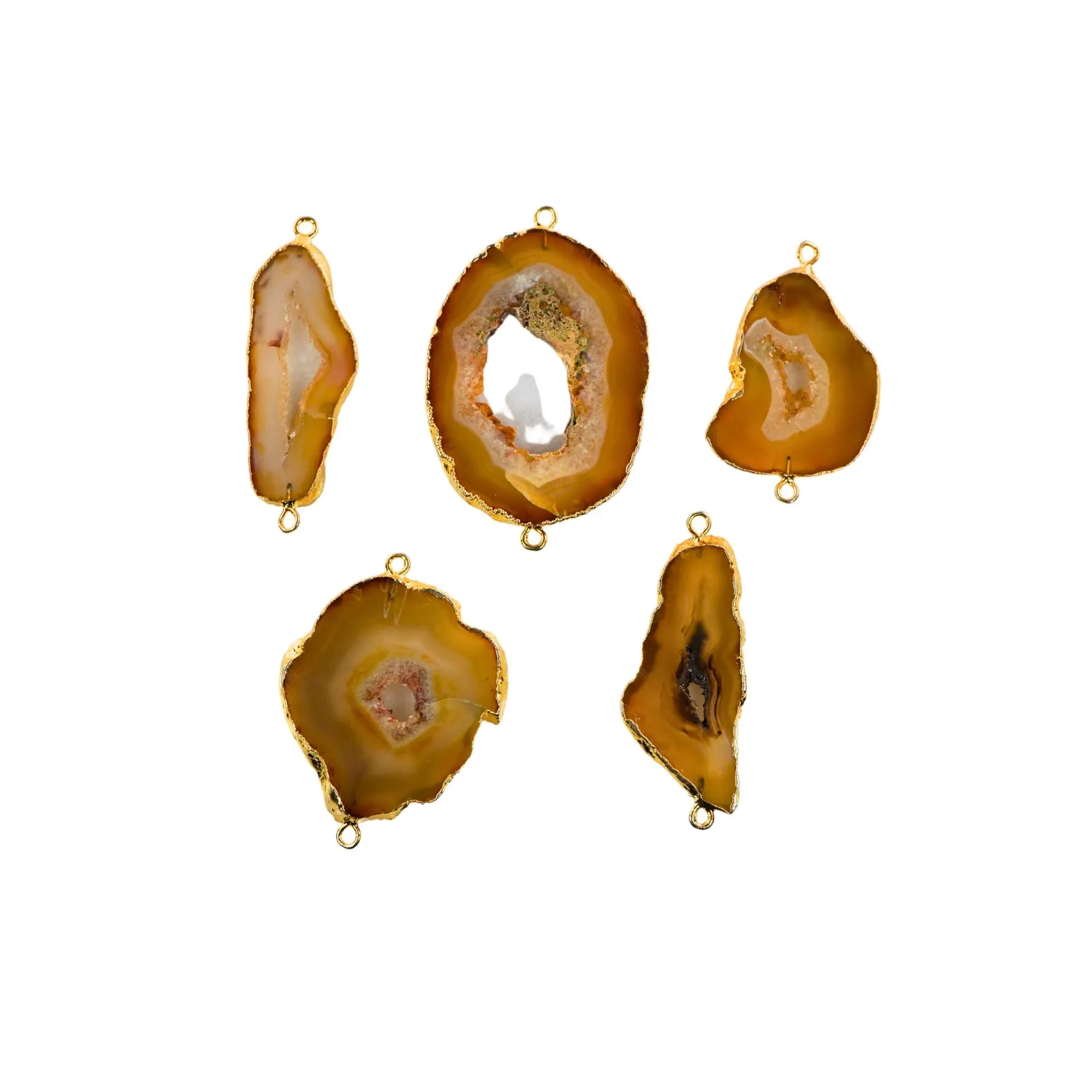 Orange Banded Agate Pendant Connector