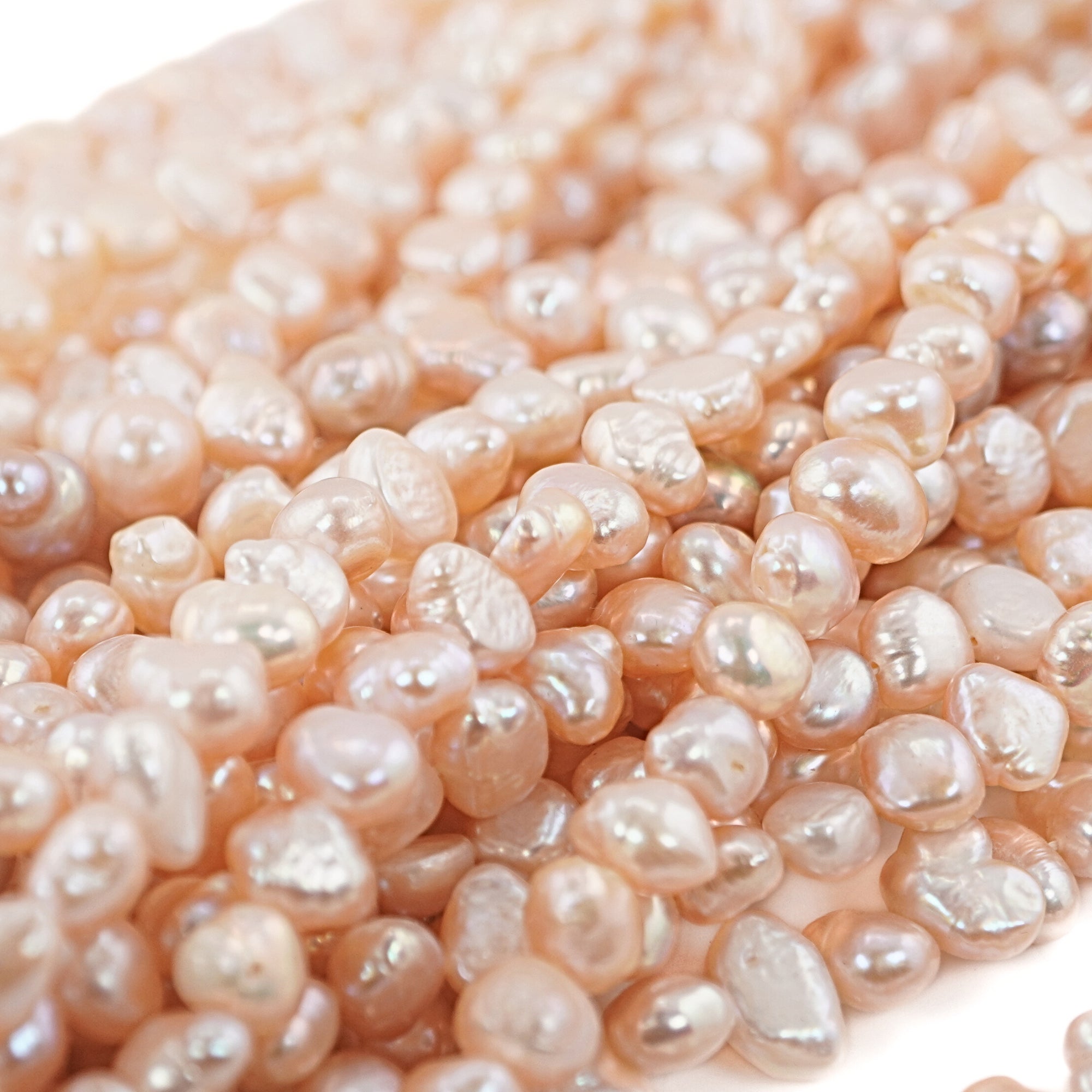 Organic Baroque Freshwater Pearls in Peach