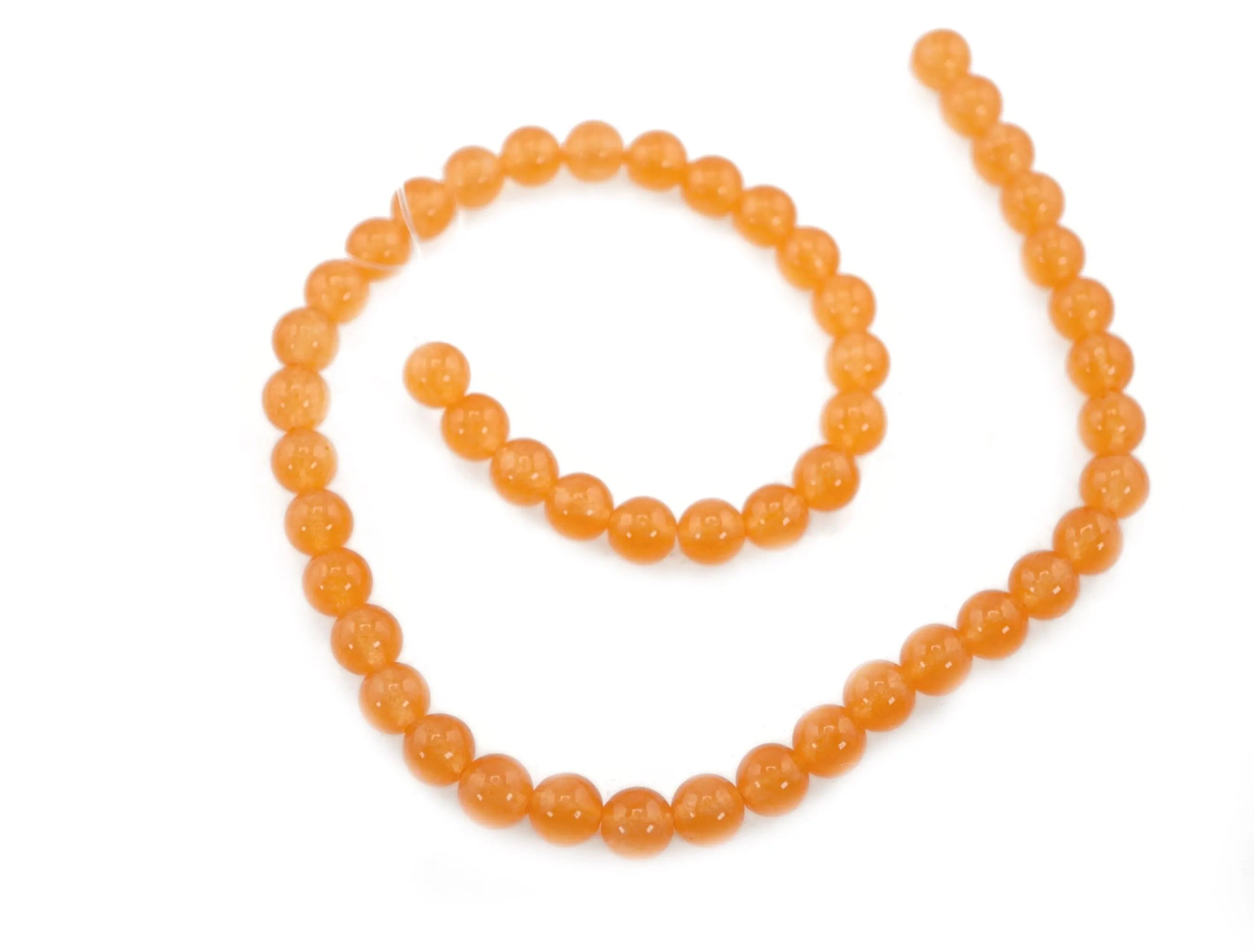 Peach Chalcedony Round Shape Gemstone Strand Beads