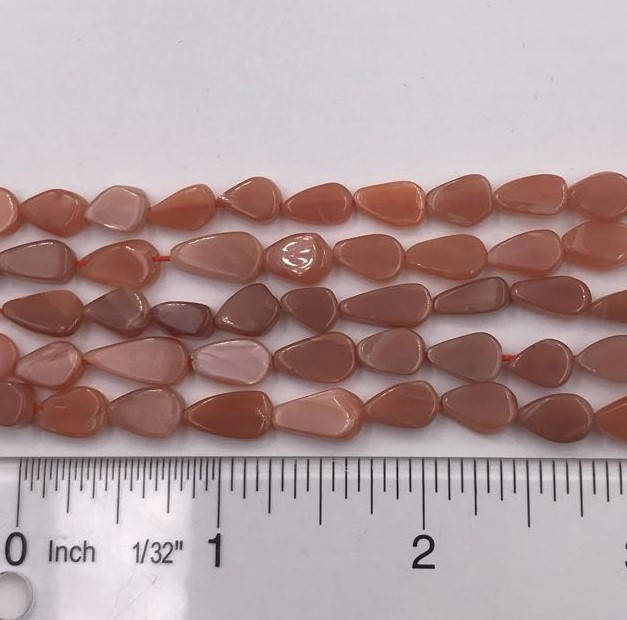 Peach Moonstone Smooth Nugget Shape Gemstone Stand Beads