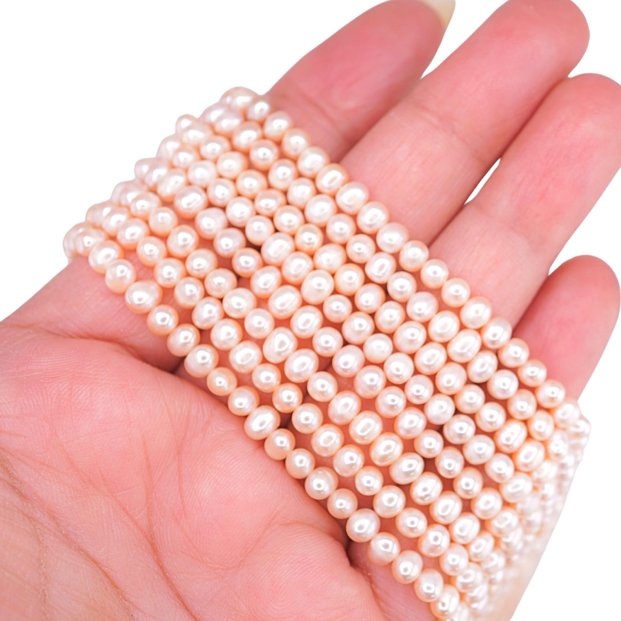 Peach Potato Freshwater Pearls