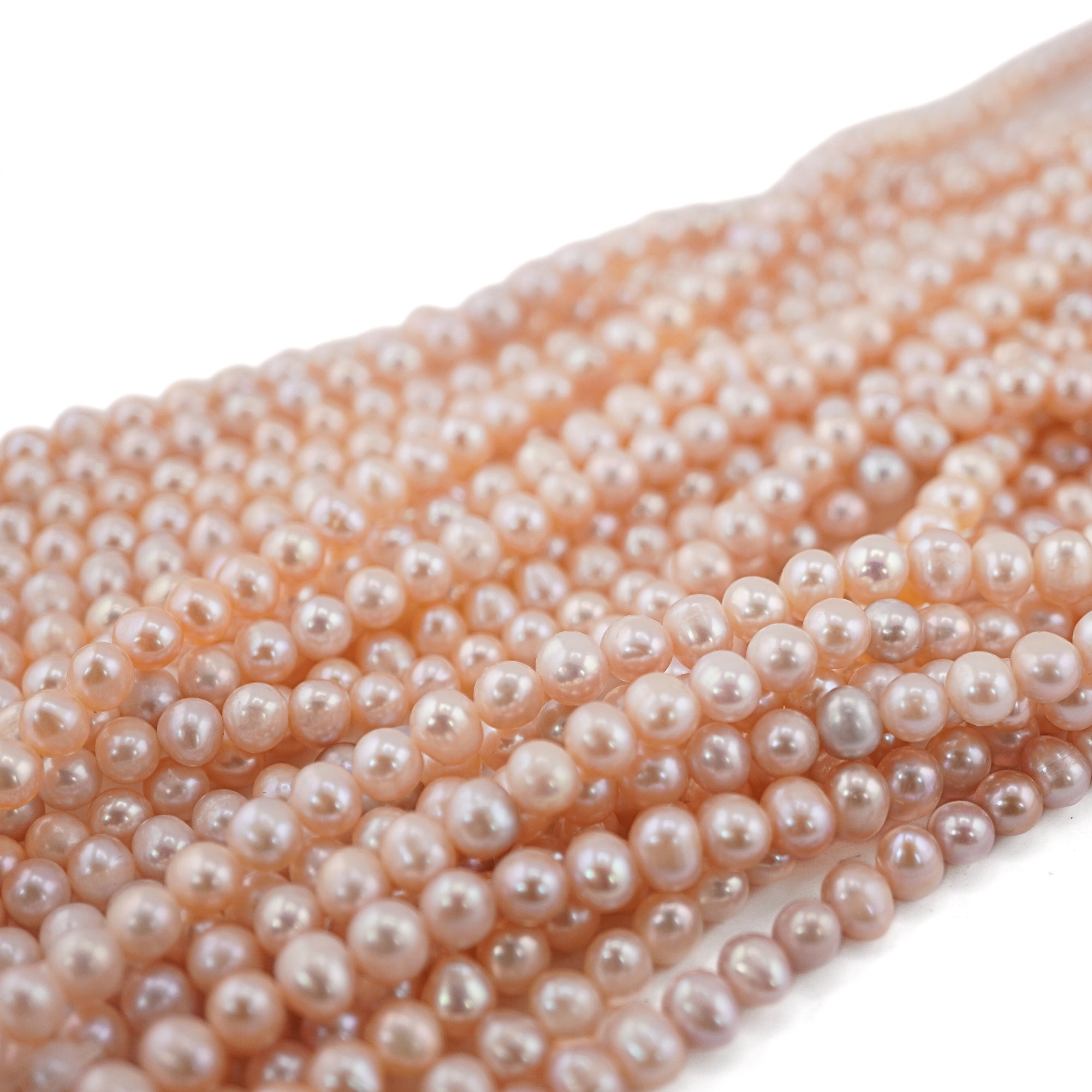 Peach Potato Shape Freshwater Pearl Beads
