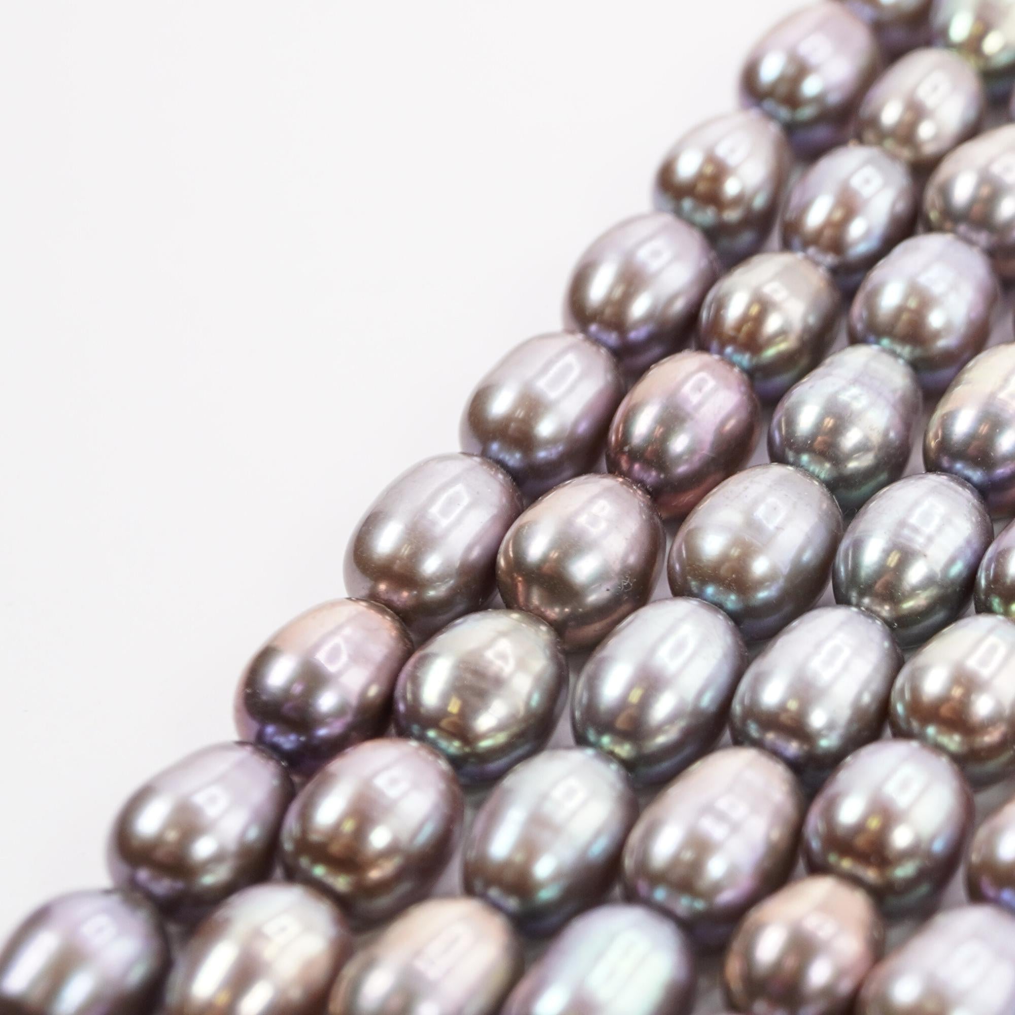 Peacock Freshwater Pearls Oval Shape Smooth Beads