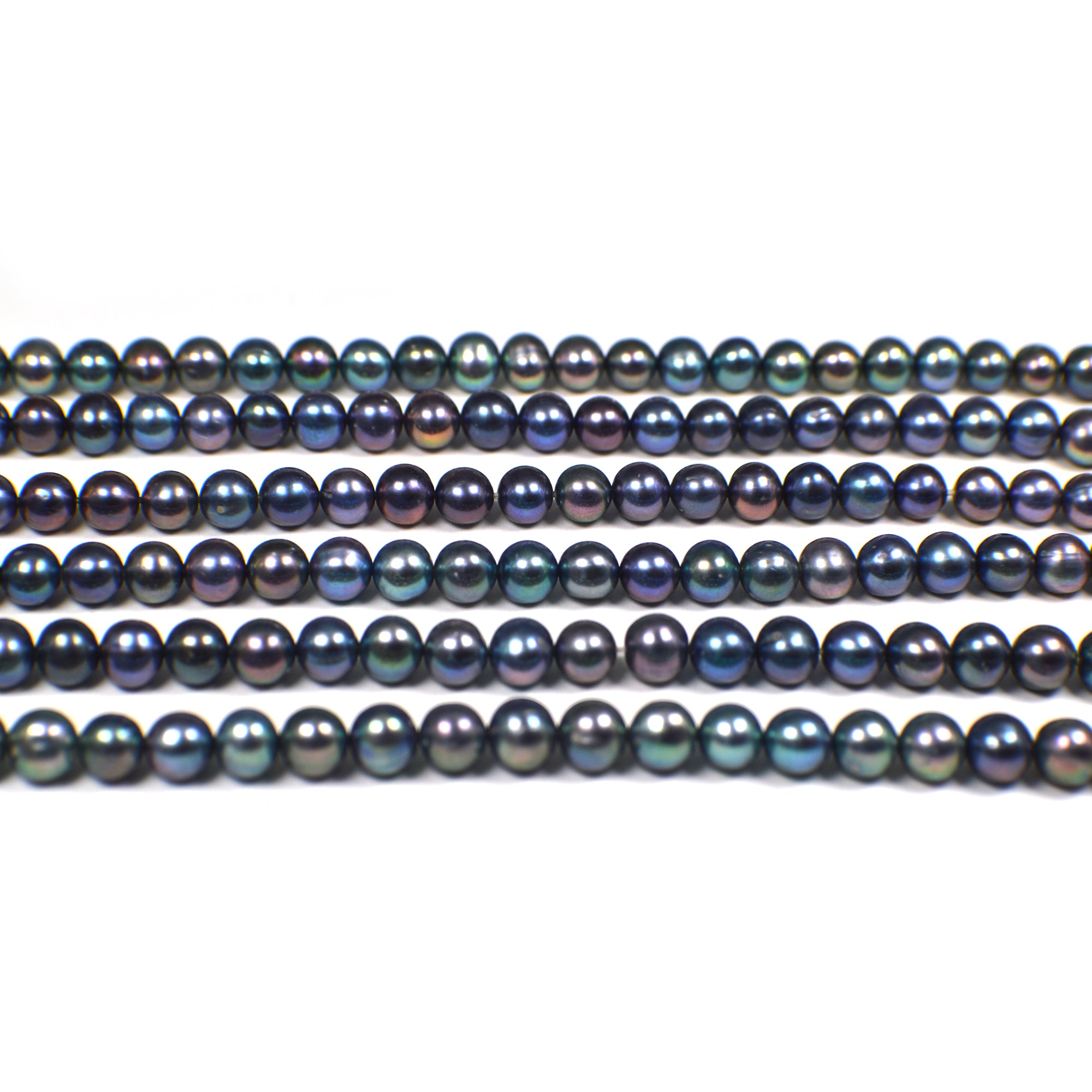 Peacock navy blue pearl strand