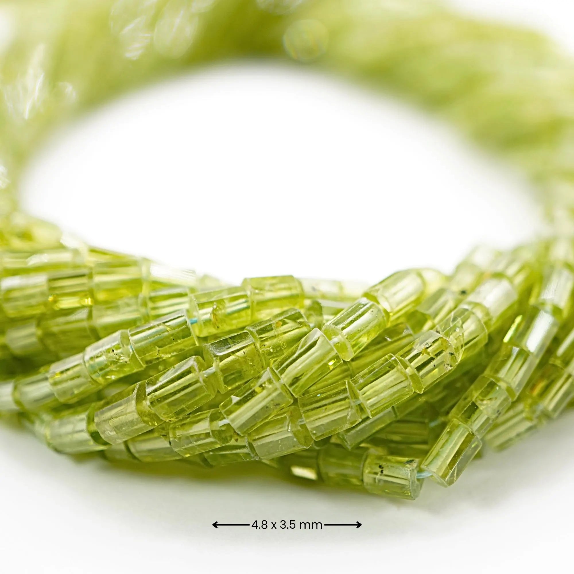 Peridot Faceted Barrel Shape Gemstone Strand Beads
