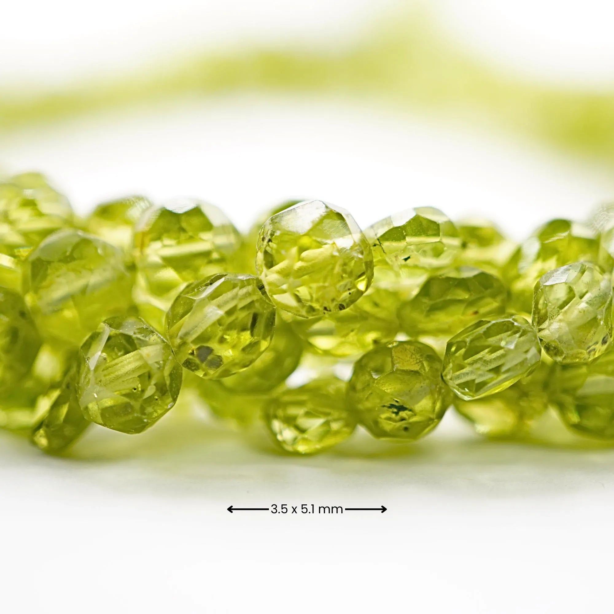 Peridot Faceted Hexagon Shape Gemstone Strand Beads
