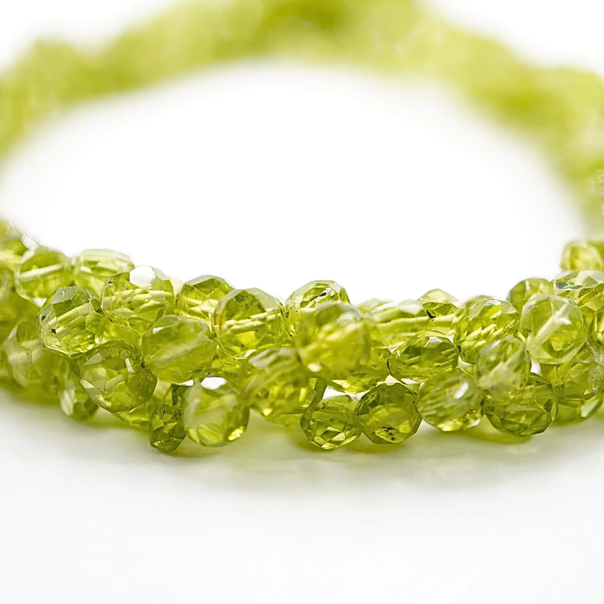 Peridot Faceted Hexagon Shape Gemstone Strand Beads