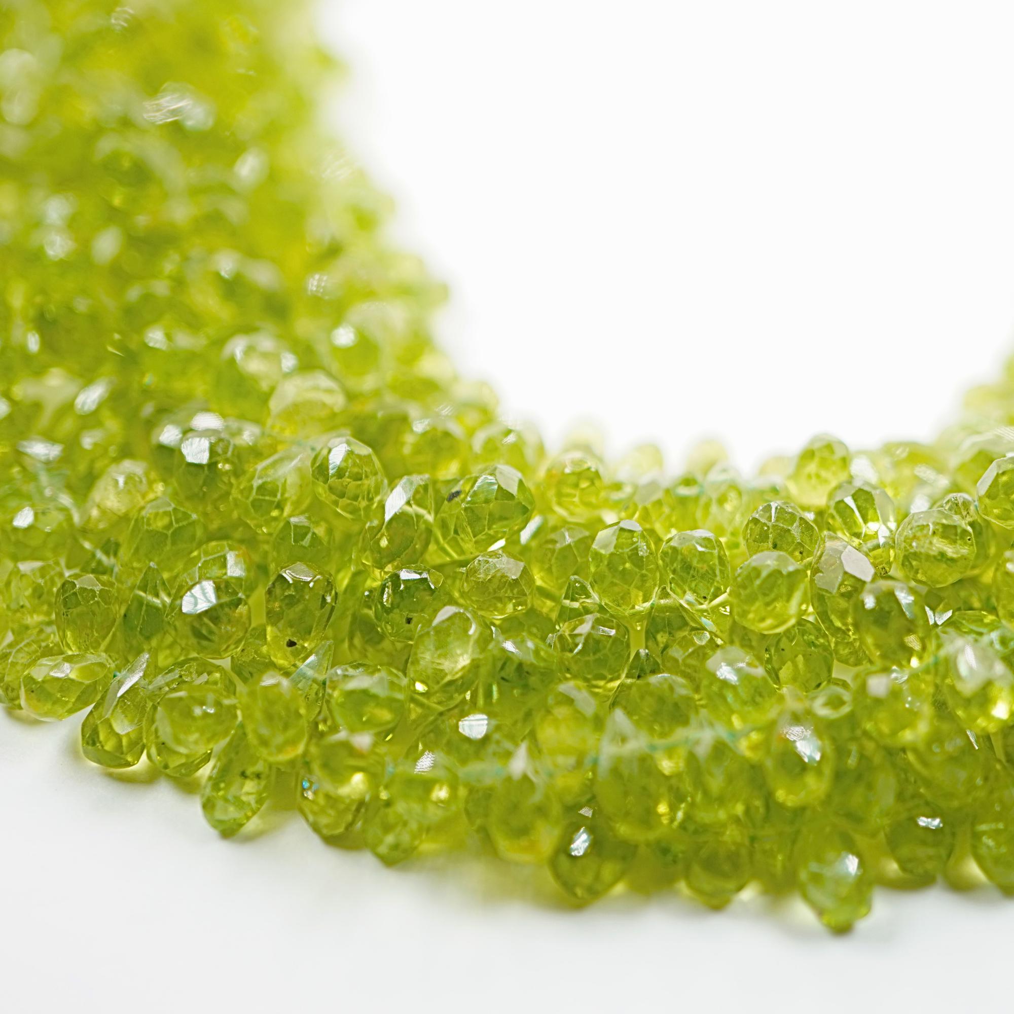Peridot Faceted Rectangle Shape Gemstone Strand Beads