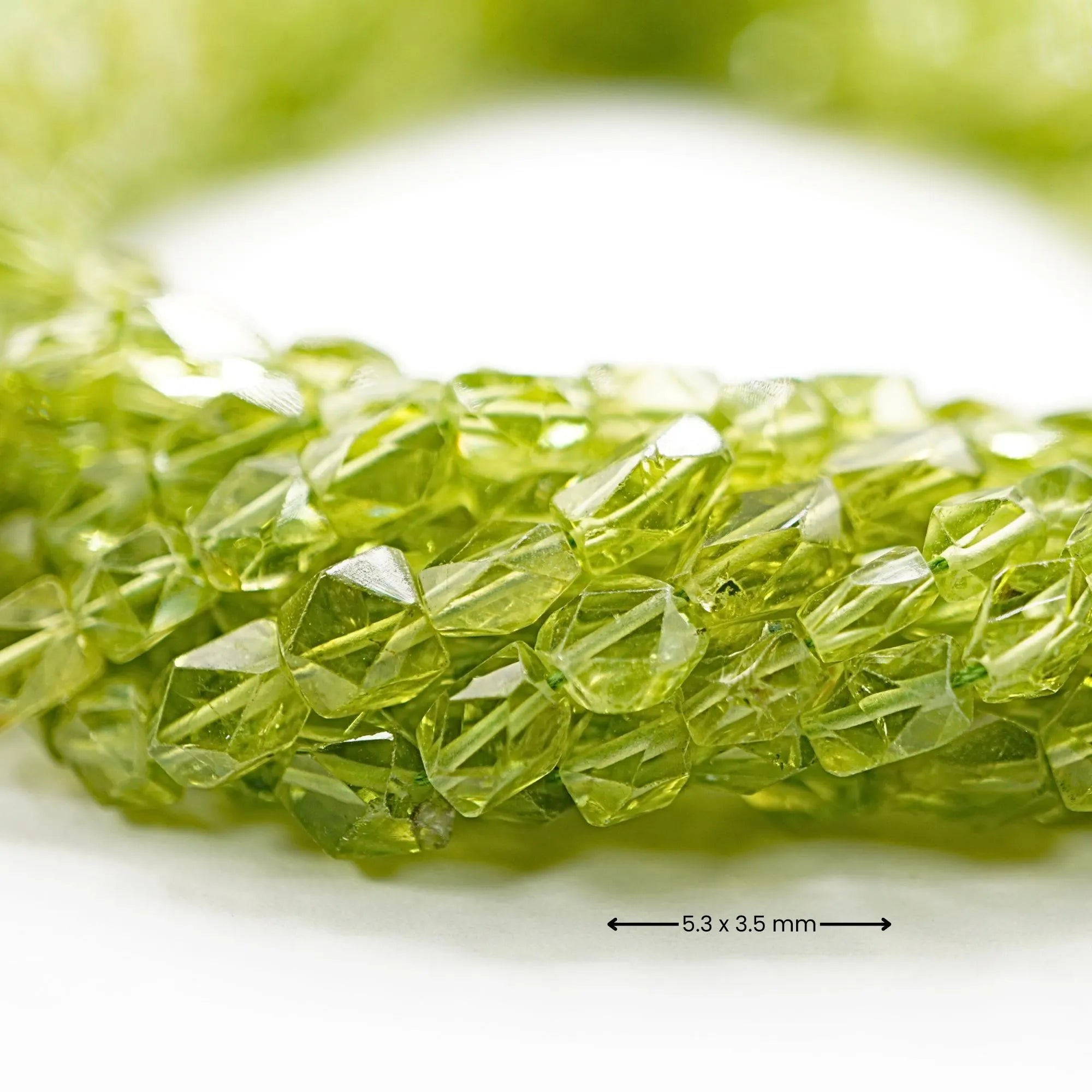 Peridot Faceted Rectangle Shape Gemstone Strand Beads