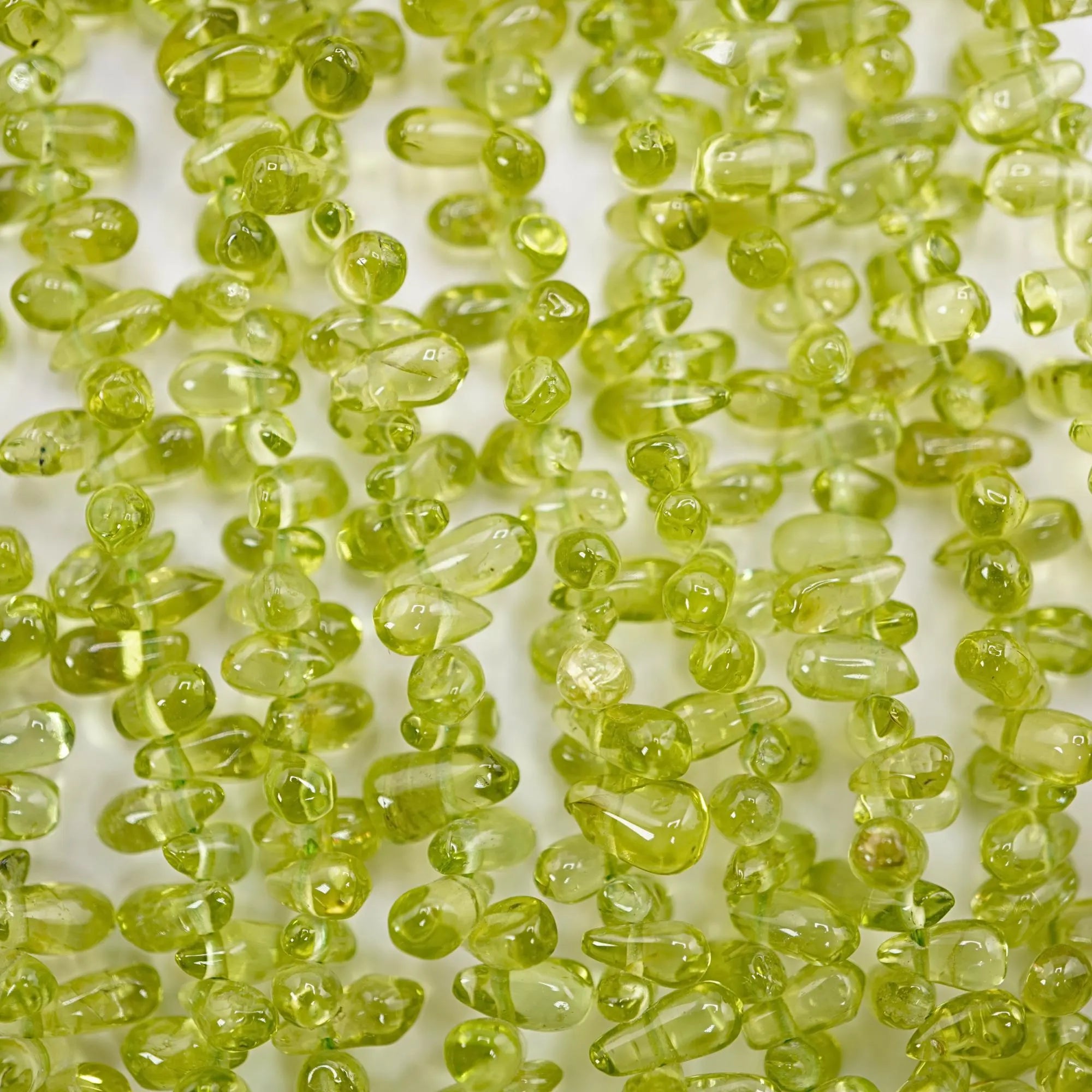 Peridot Faceted Teardrop Shape Gemstone Strand Beads
