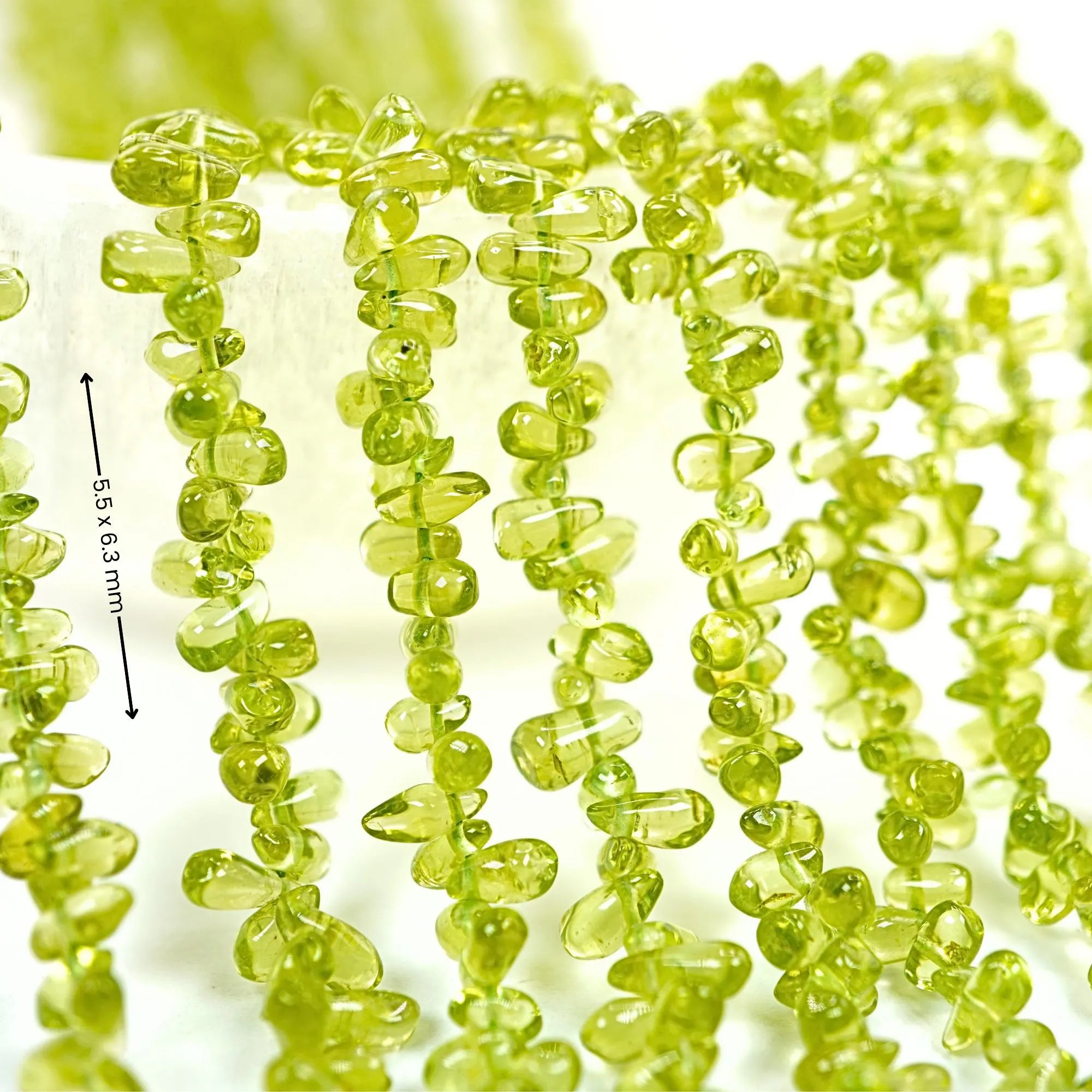 Peridot Faceted Teardrop Shape Gemstone Strand Beads
